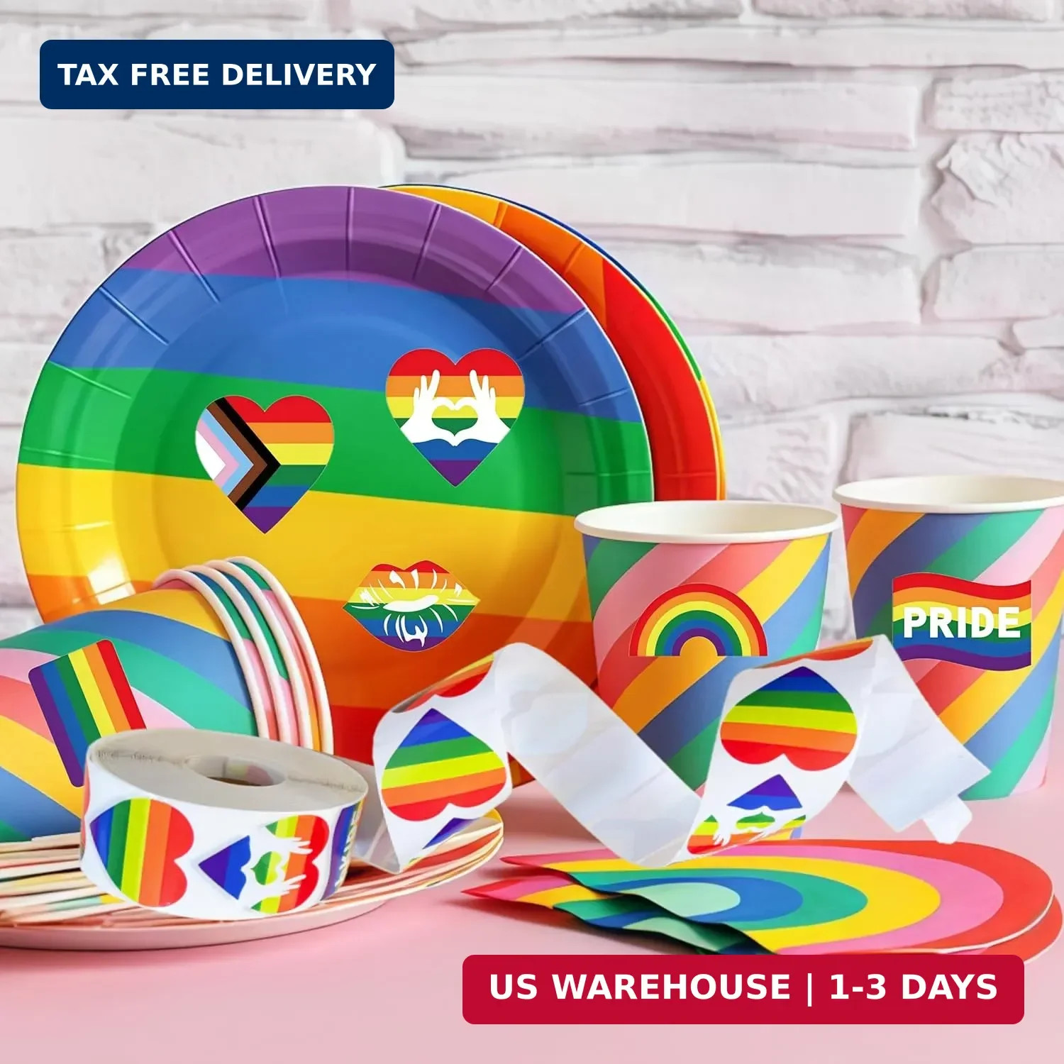 1000 Pcs Gay Pride Stickers, Progress Pride Rainbow Heart Stickers for Gay Lesbi