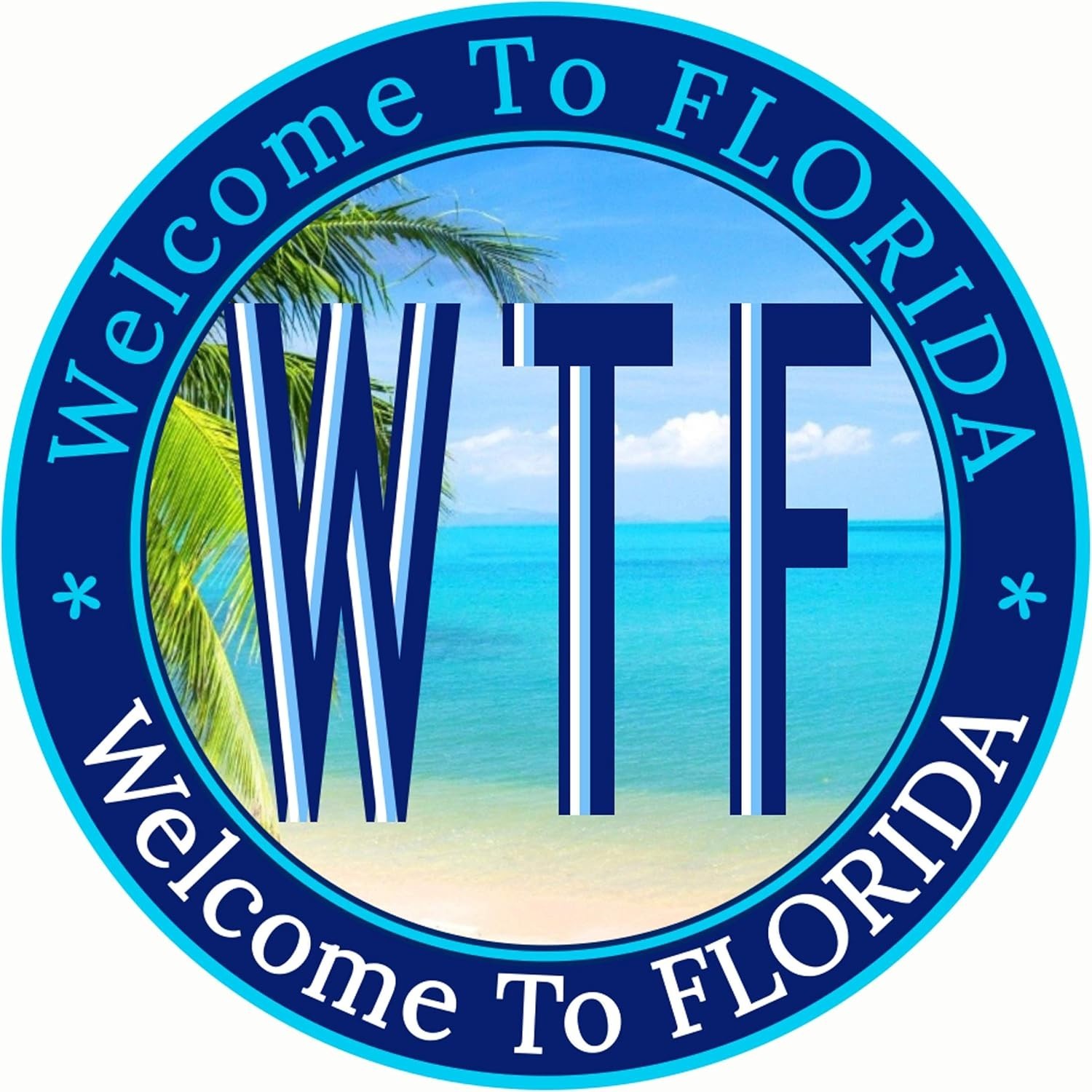 WTF sticker Welcome to Florida weatherproof bumper vinyl decal