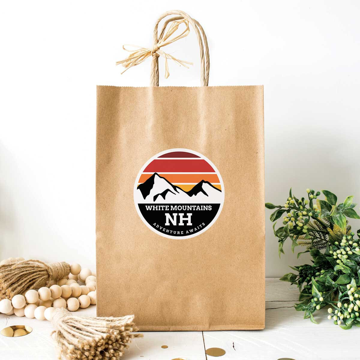 Vinyl Sticker; New Hampshire White Mountains Die Cut Vinyl Sticker