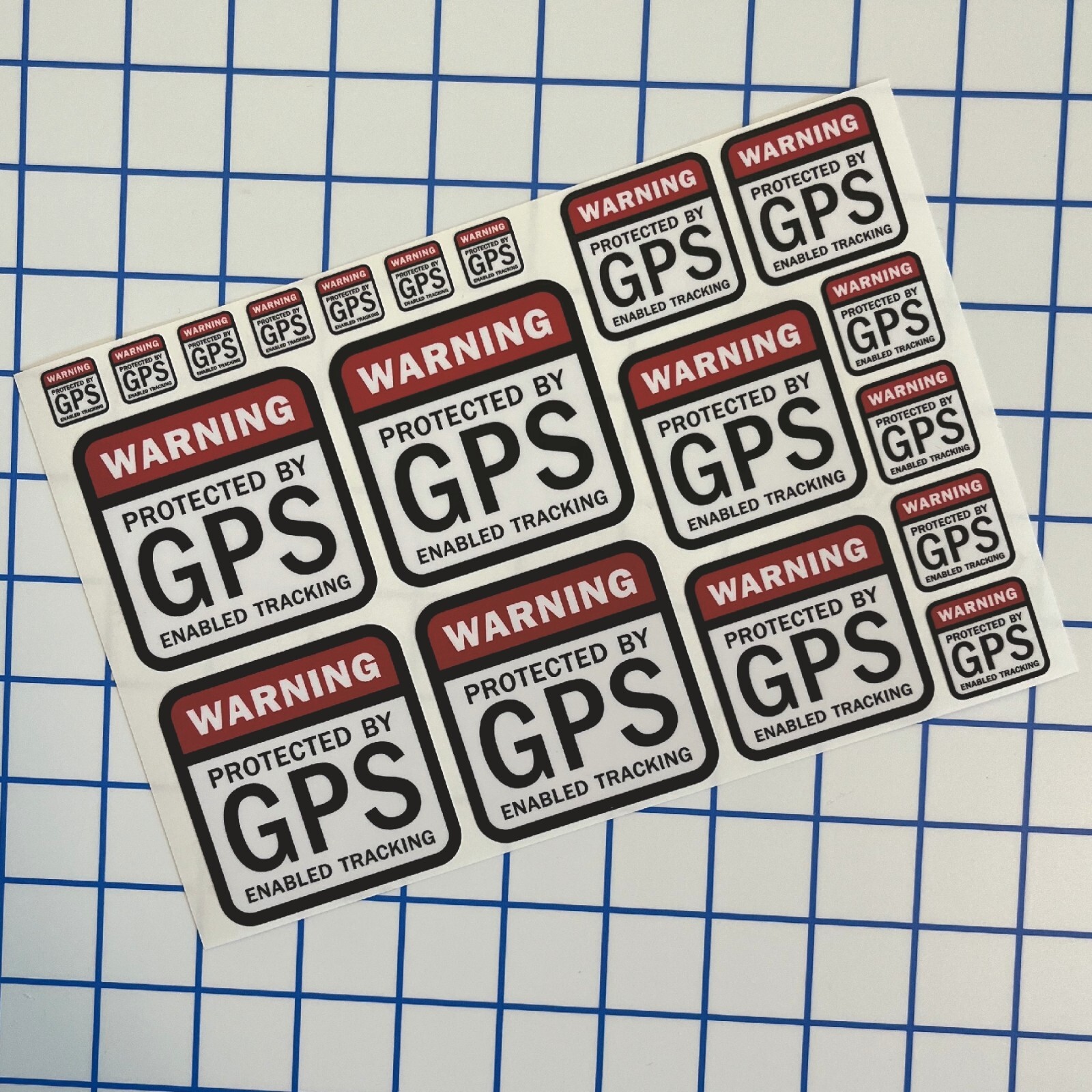 19 PACK GPS Tracking Warning Theft Deterrent Laminated Stickers High Quality