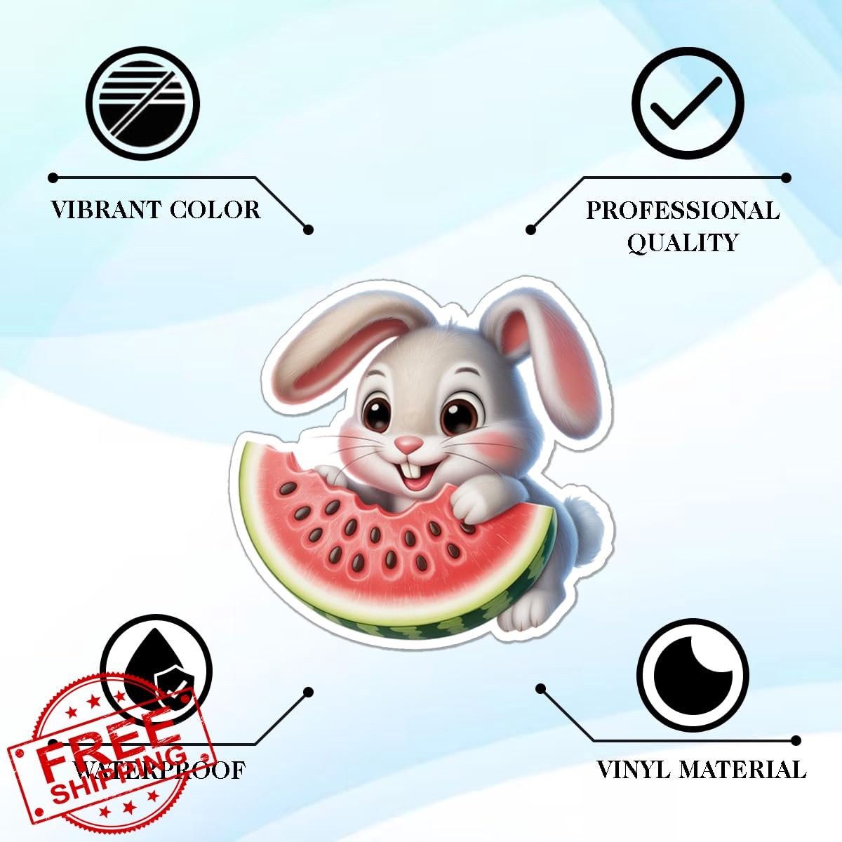 Generic 64Pcs bunny stickers vinyl
