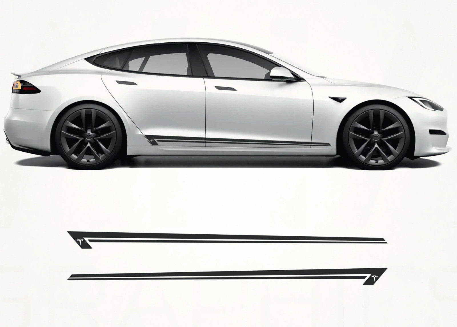 Aftermarket Tesla Model S Side Stripe Graphics (2016–2024) – Premium Vinyl Rocke