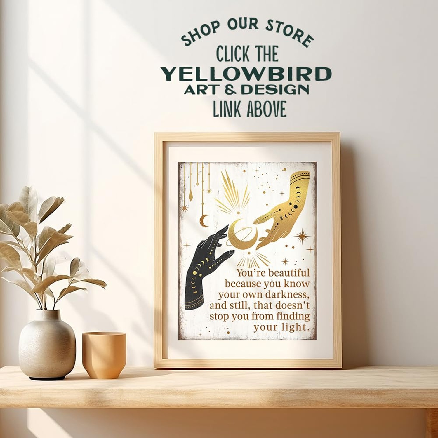 Boho Gothic Wall Decor LARGE 11×14 – Witchy Home Decor – positive Quotes Wall…