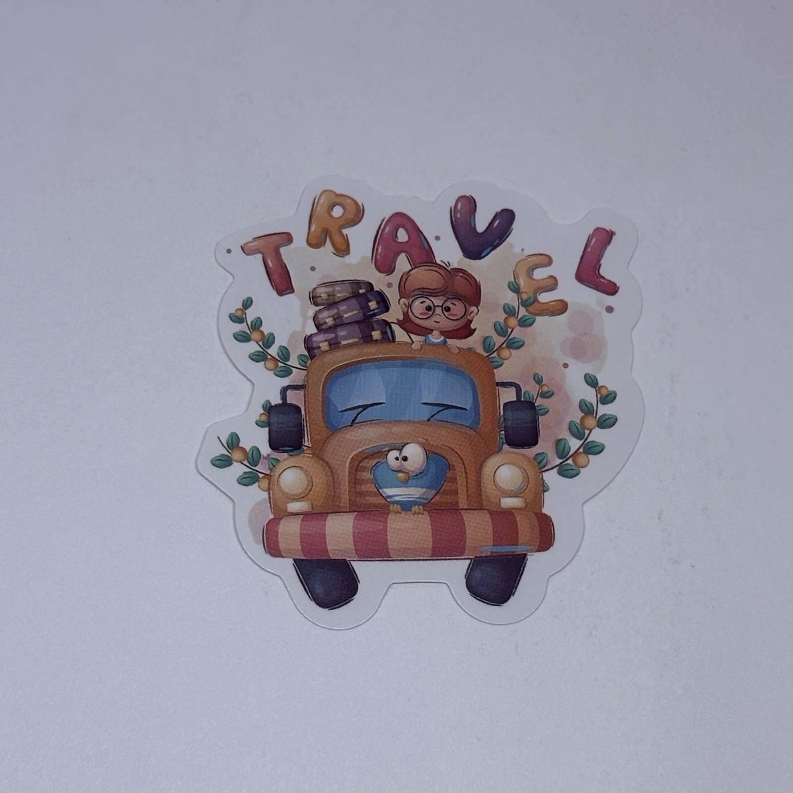Cute Travel Sticker Girl Loaded Truck Suitcases Art Decal Vinyl Country Tc9