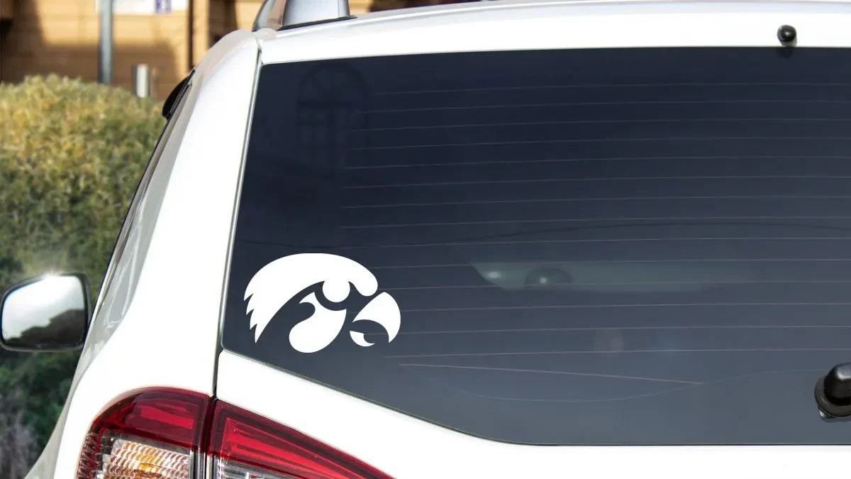 Iowa Hawkeyes Decal, Vinyl Die Cut Window Sticker, 100% Made In USA