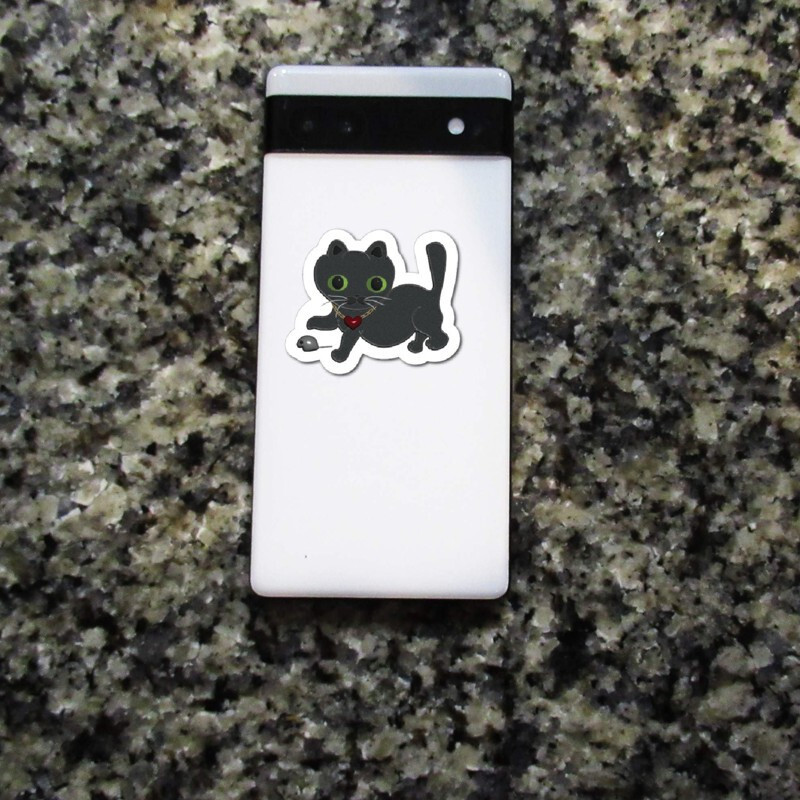 Black Kitty Vinyl Stickers Waterproof Cat Decal Outdoor Car Water Bottle Laptop