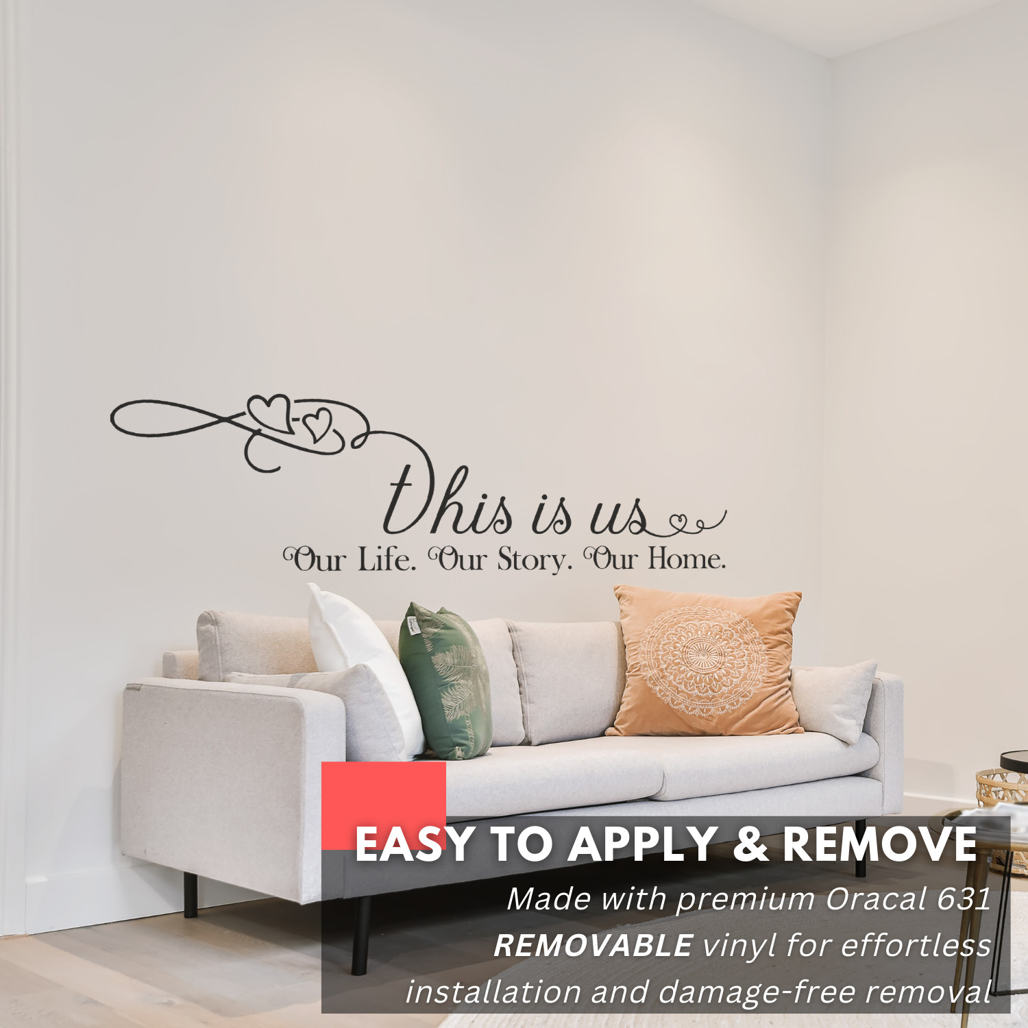 Inspirational Wall Decal – This Is Us, Our Life, Our Story, Our Home – Family