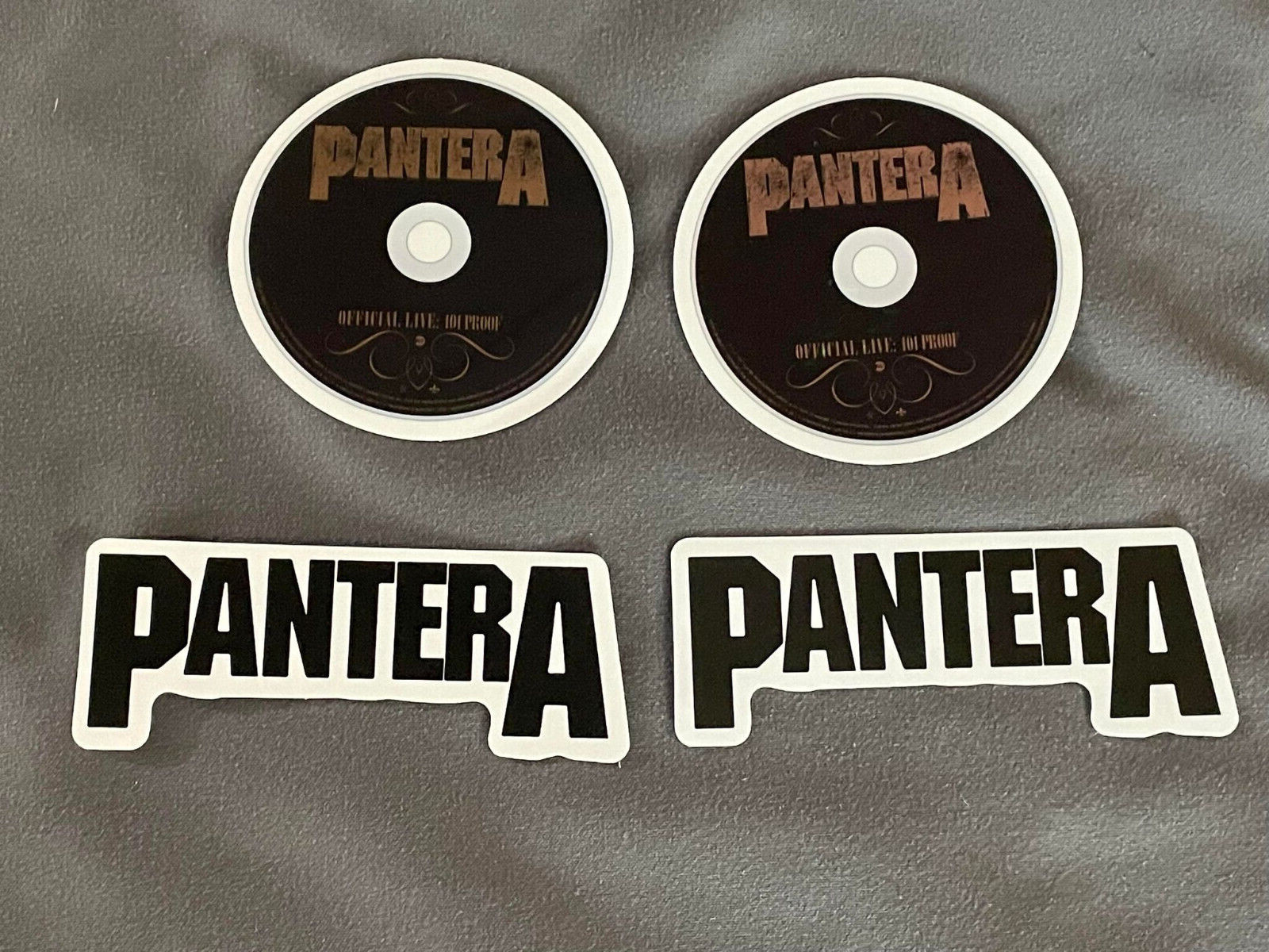 Lot of 4 PANTERA 1" to 3" Band Logo STICKERS Black White FAST! FREE Dimebag