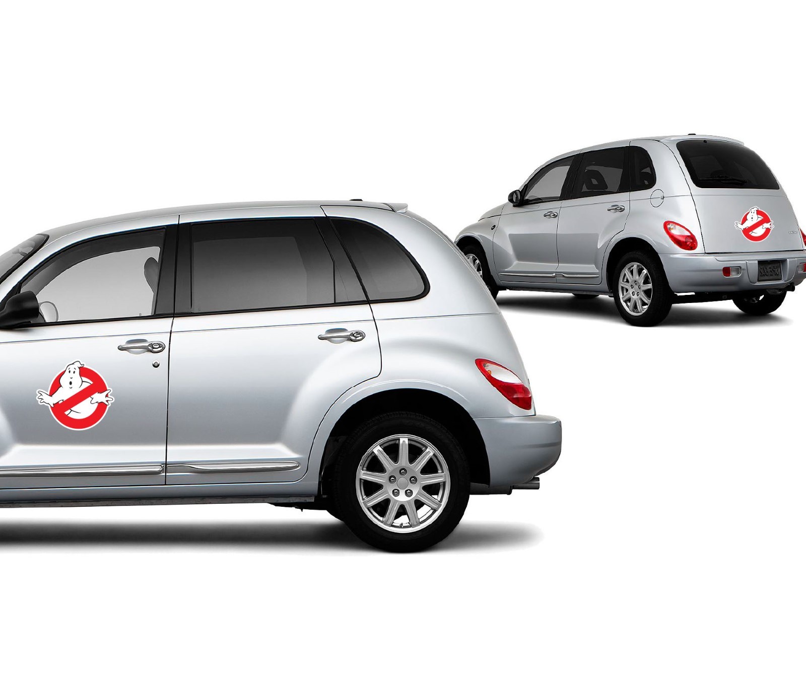 2 STICKERS ECTO 1 GHOSTBUSTERS CAR REPLICA GHOSTBUSTER DECALS