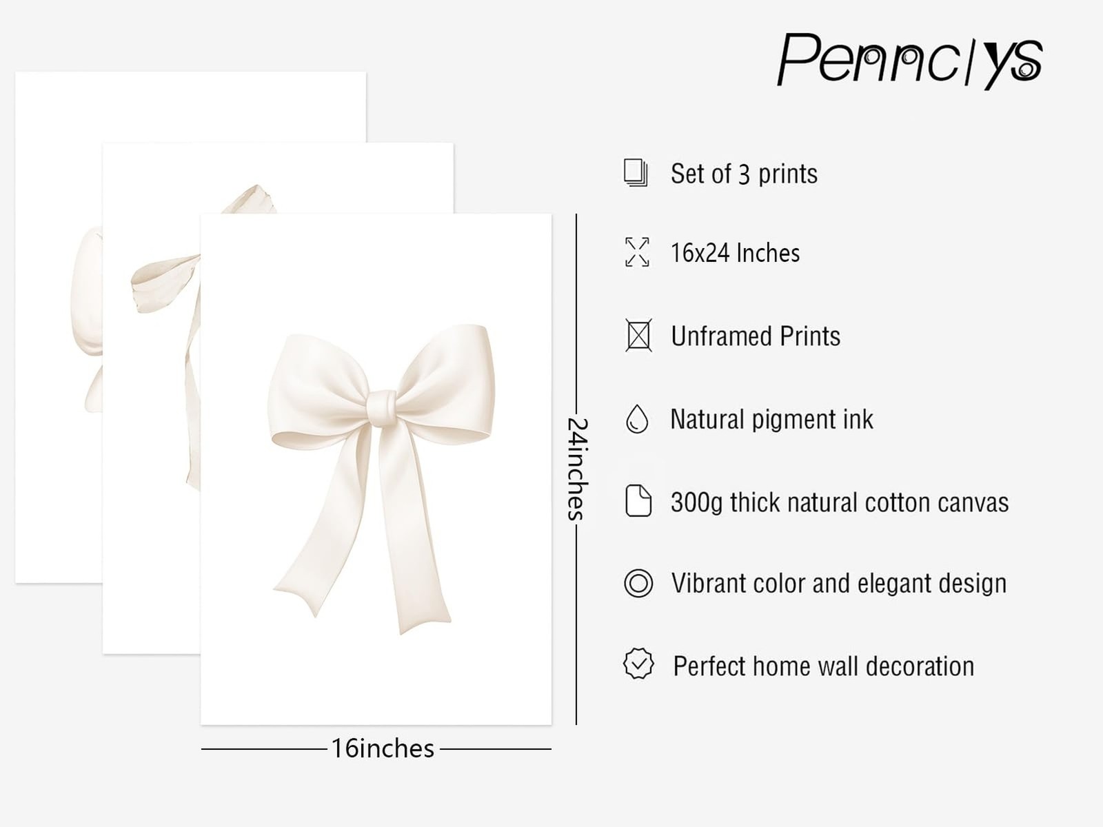 Bow Wall Art Coquette Room Canvas Decor Beige Bow Poster Preppy Wall Deocr Ae…