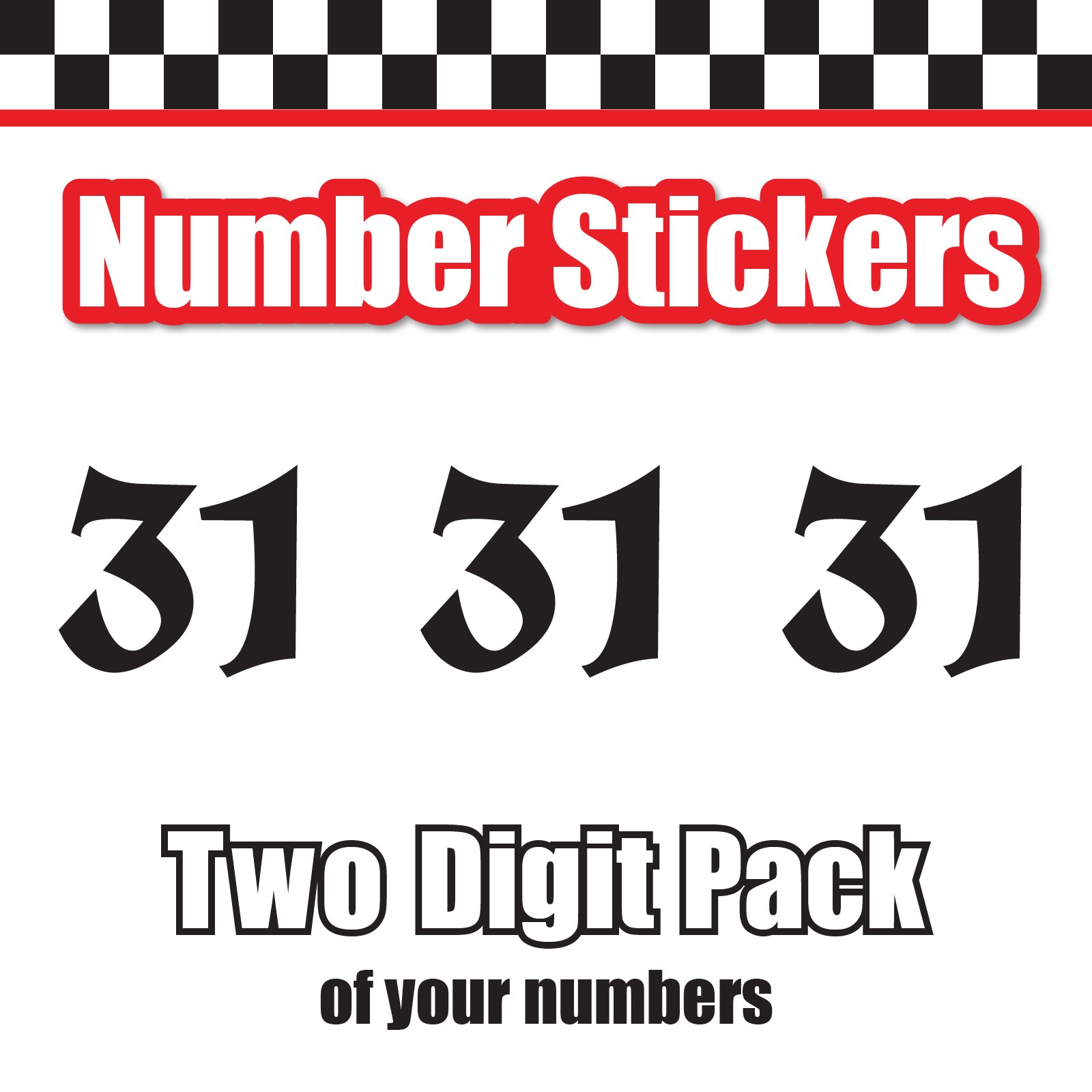 3 Digit Single Number Stickers Custom Decal Locker Door 3pcs UnifrakturCook