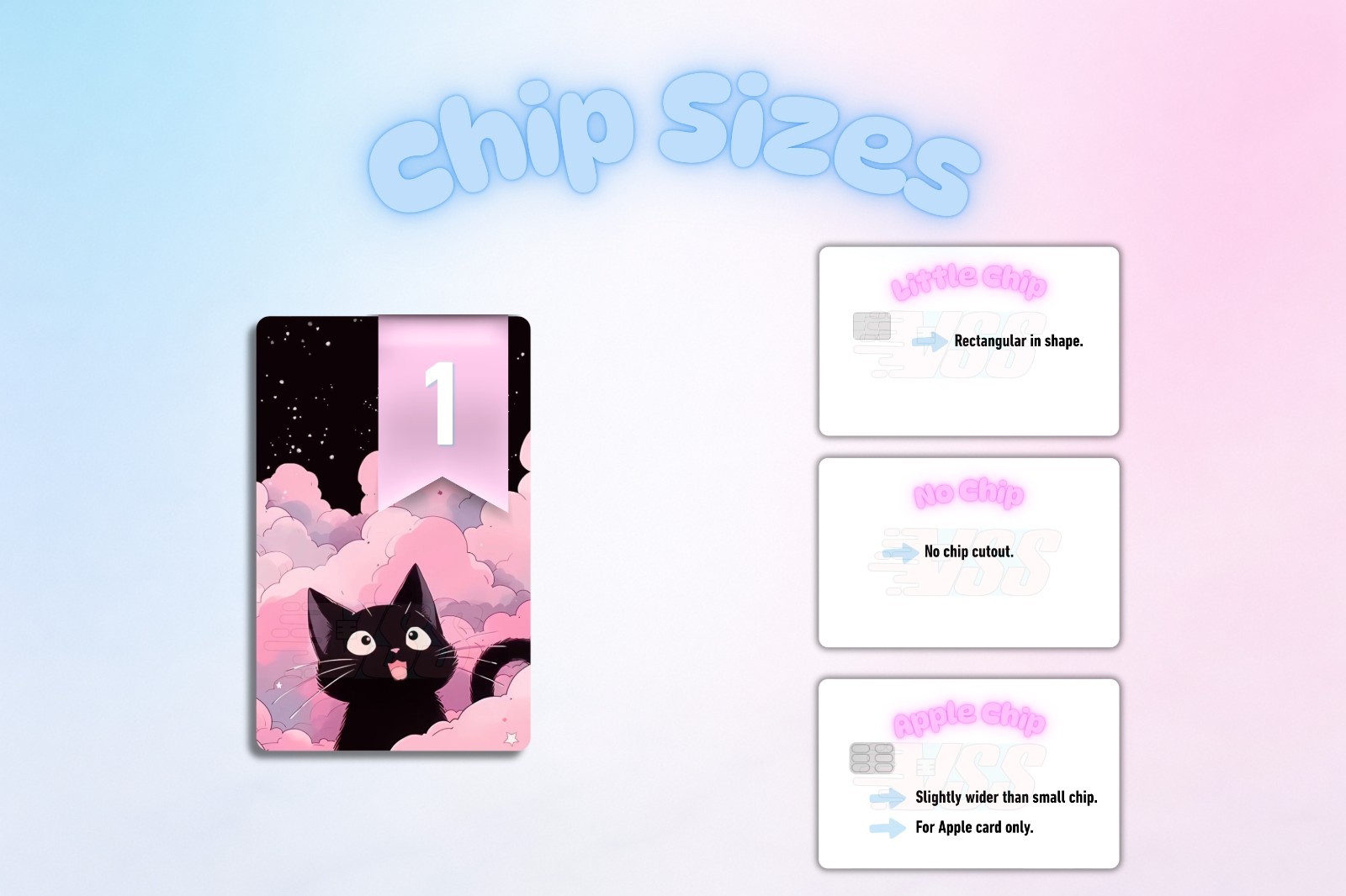 3‑Pack Cute Black Cat Card Skins – Vinyl Credit & Debit Card Covers | Durable