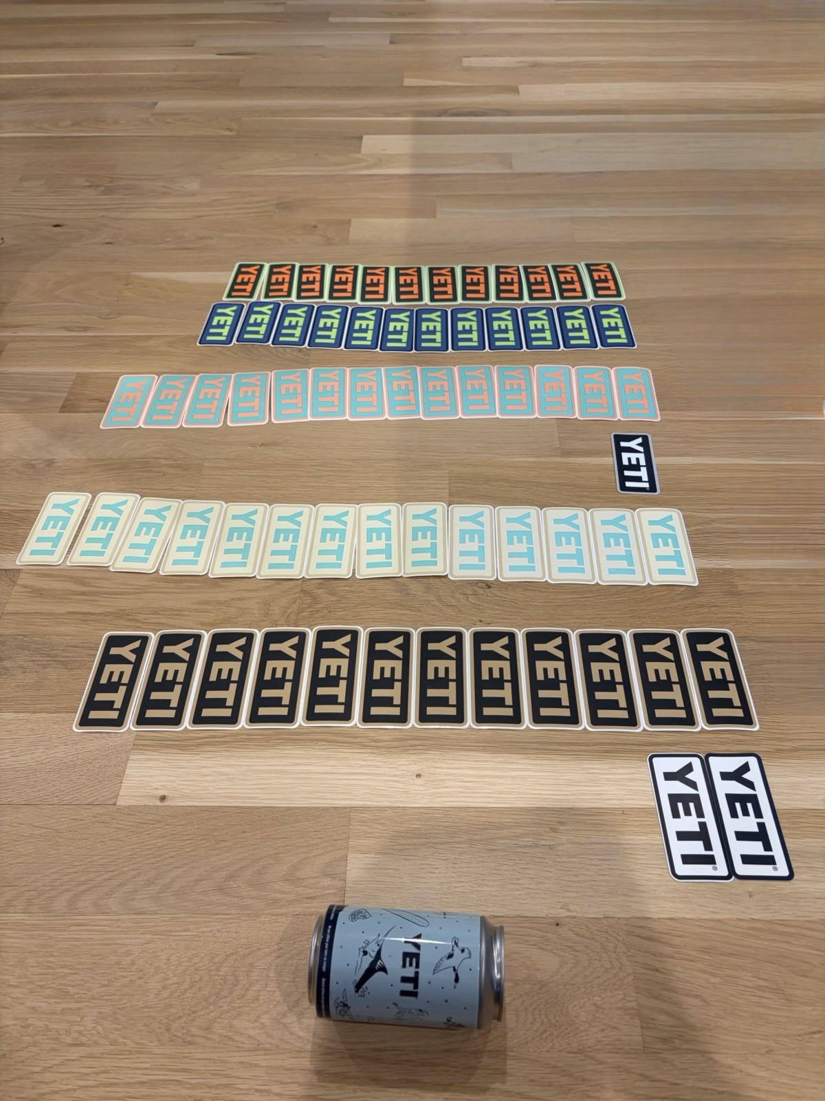 yeti stickers lot of 67 and Yeti cup/can Collectible