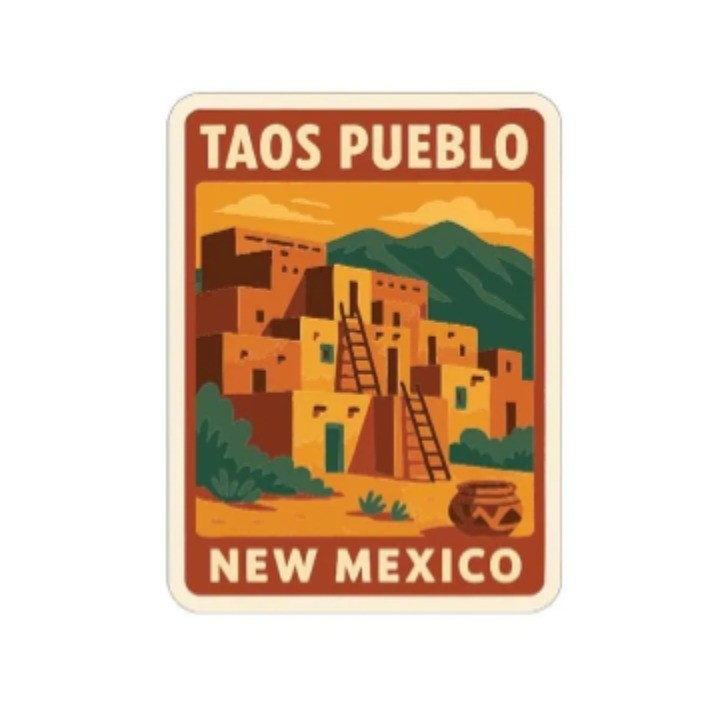 Taos Pueblo New Mexico Iron On Heat Transfer Vinyl HTV Die-Cut Symbolic Landmark