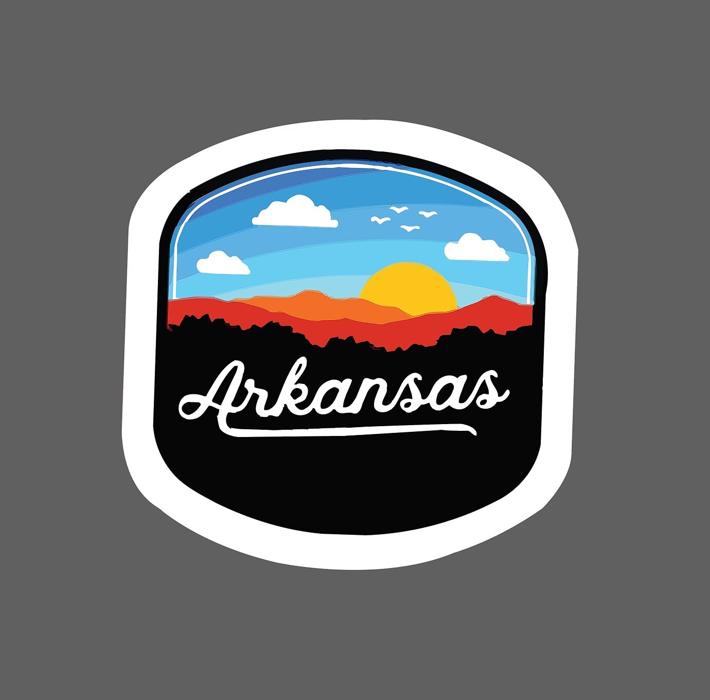 Arkansas Sticker Sunset State Waterproof – Buy Any 4 For $1.75 Each Storewide!