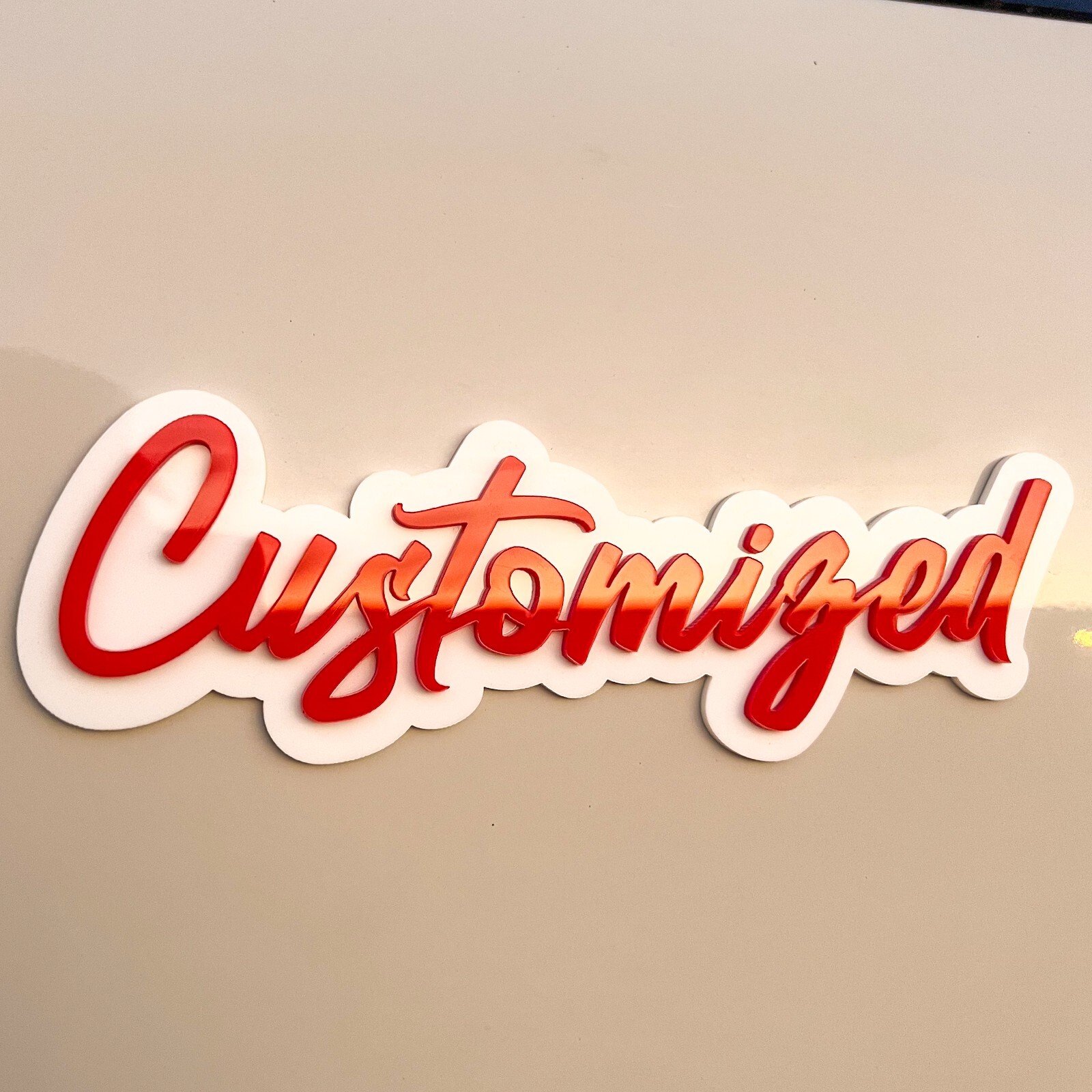 Customized Car Acrylic Emblem Badge MULTI COLOR Customized Text Names