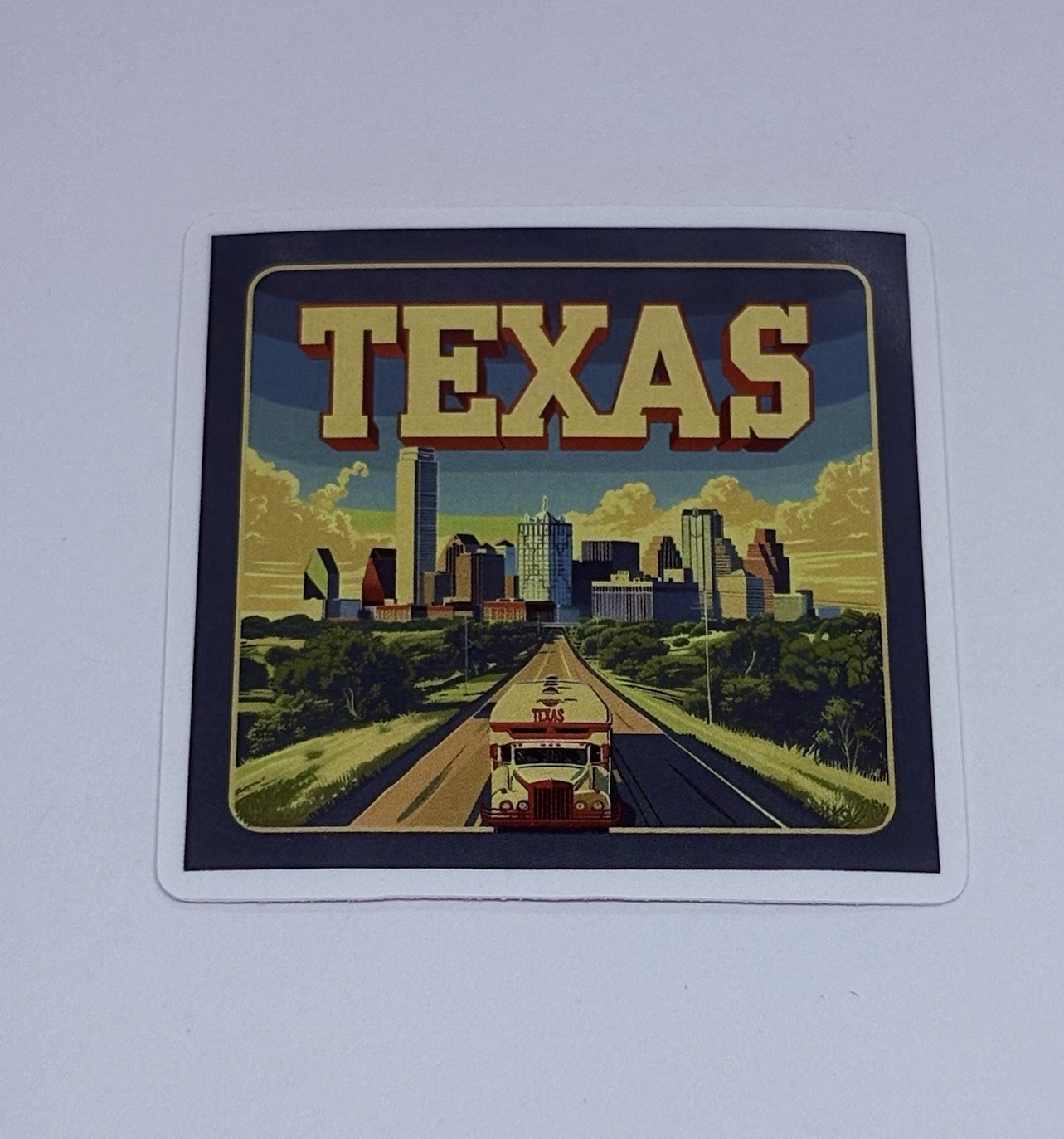 Texas State Sticker Rail City Skyline Art Decal Vinyl USA Travel Souvenirs Tc9