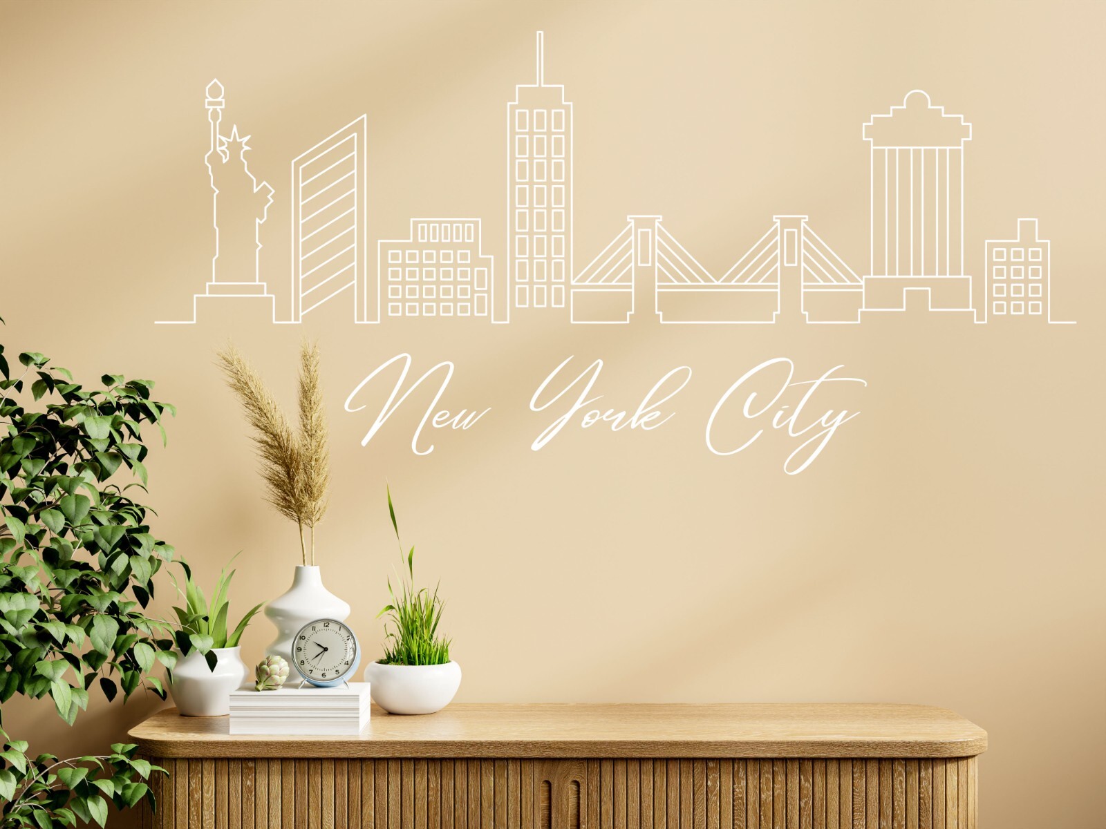 New York Skyline Wall Decal – Removable Vinyl Art for Urban Apartment Decor n134