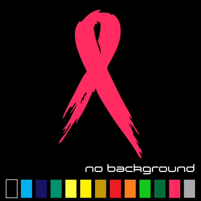 Breast Cancer Ribbon Sticker Vinyl Decal – Wall Bow Car Window Laptop Fight Girl