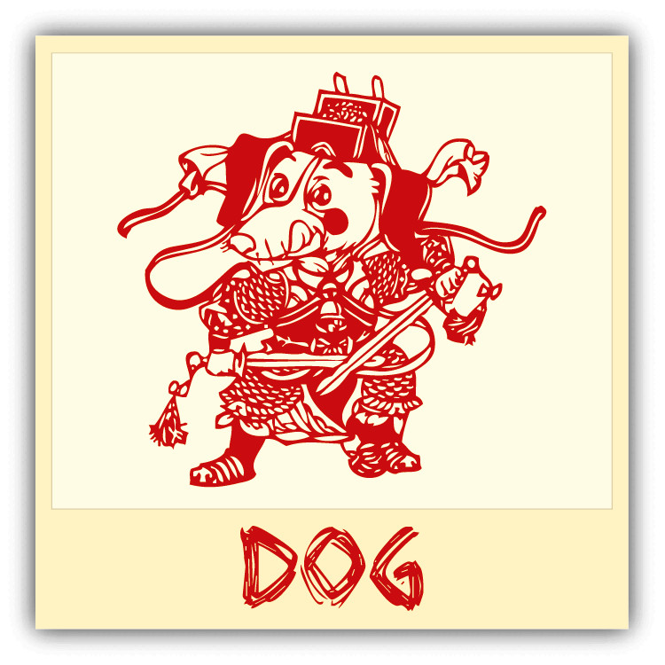Dog Chinese Zodiac Sheng Xiao Humor Sign Car Bumper Sticker Decal