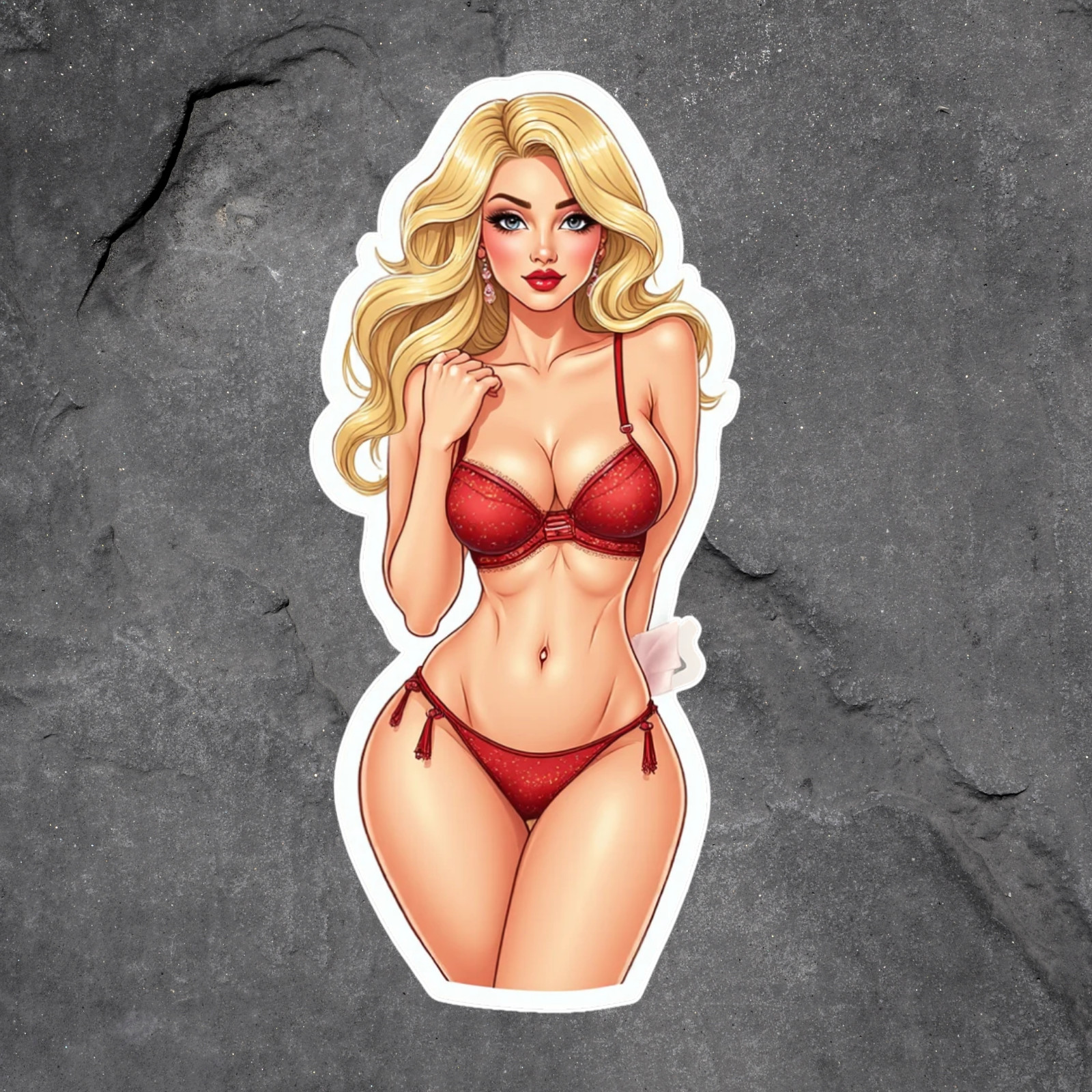 Pinup Girl Sticker Vinyl Decal Blonde Swimsuit Bikini Girl Home Wall Decor
