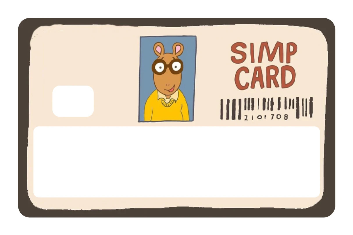 SIMP Card Skin 4 Pack Funny Slang Internet Meme Minimalist Humor Accessory Decal