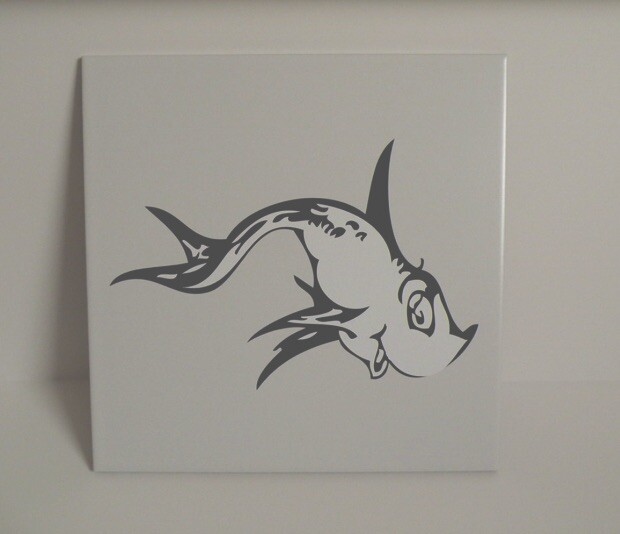 Dr. Seuss One Fish, Two Fish Vinyl Wall Decals Small White Decal 5.5" X 4"