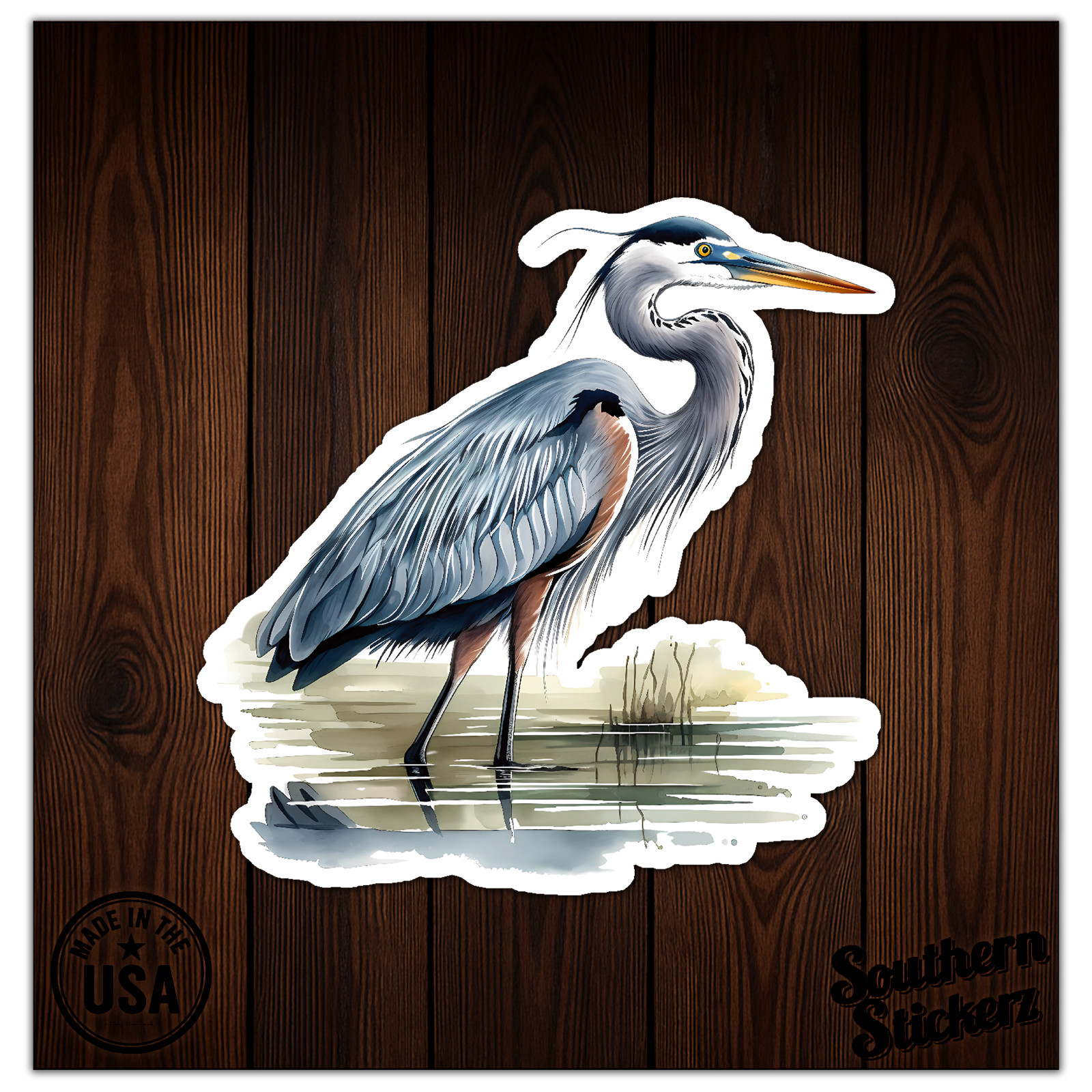 Heron Bird – Vinyl Decal Sticker – Car Window Laptop – ebn11173