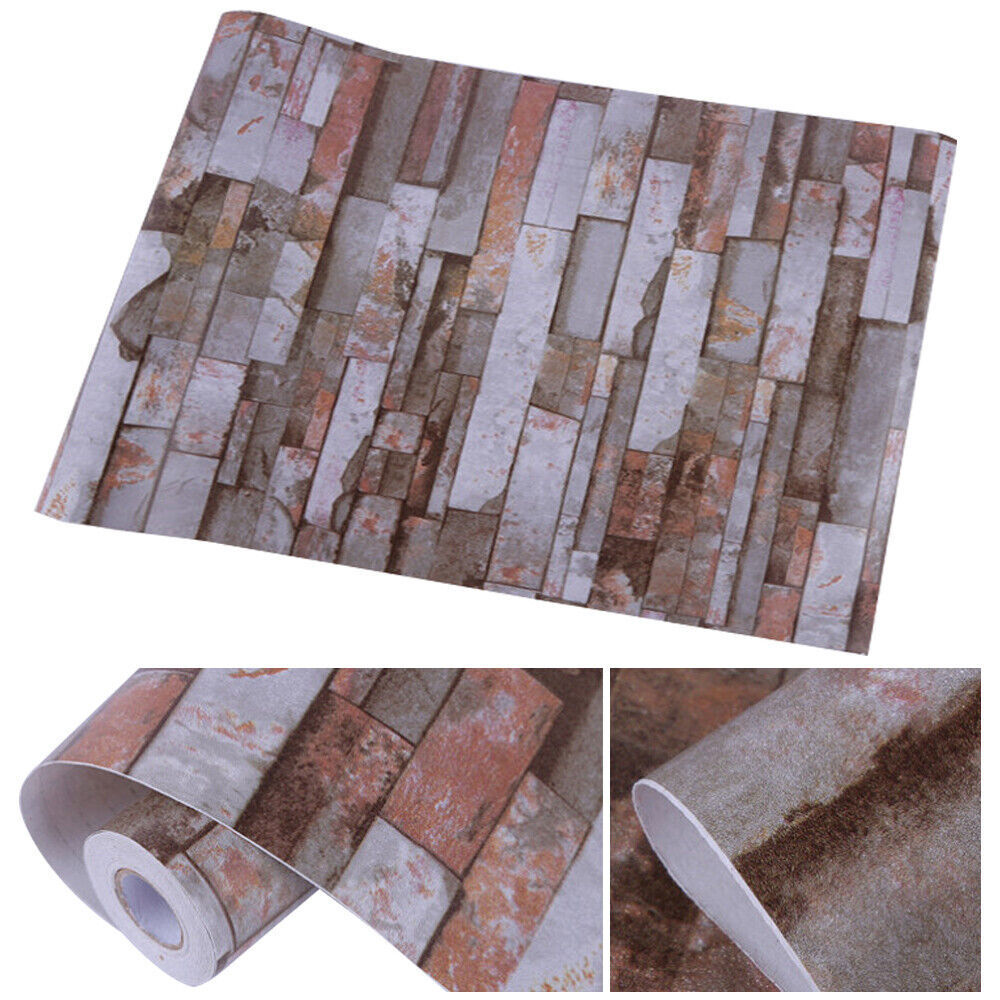 1.5'x33' Stone Brick Wallpaper Background Vinyl Film Sticker Wall Self-adhesive