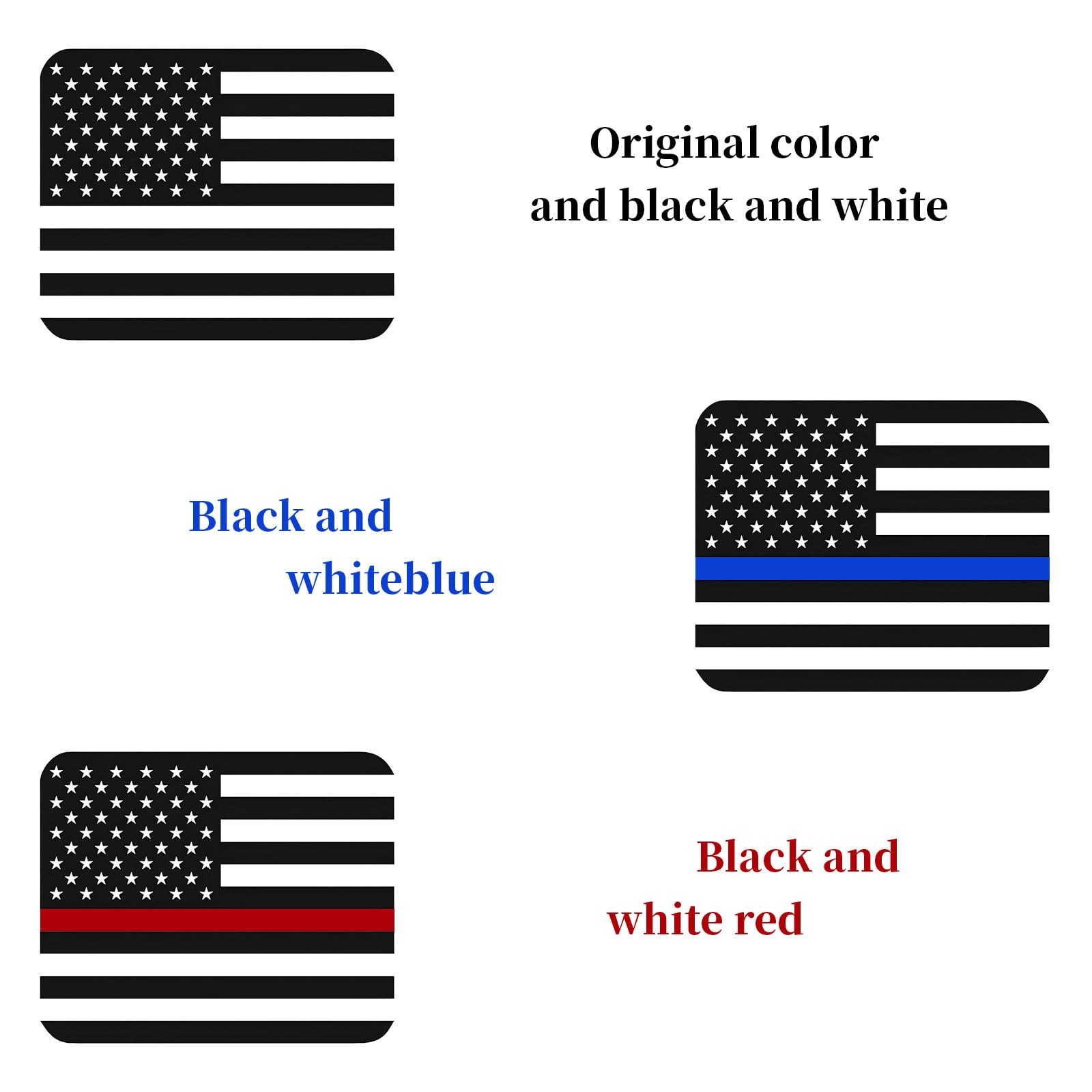 2 Pack Rear Middle Window American Flag Decal for Chevy Matte Black