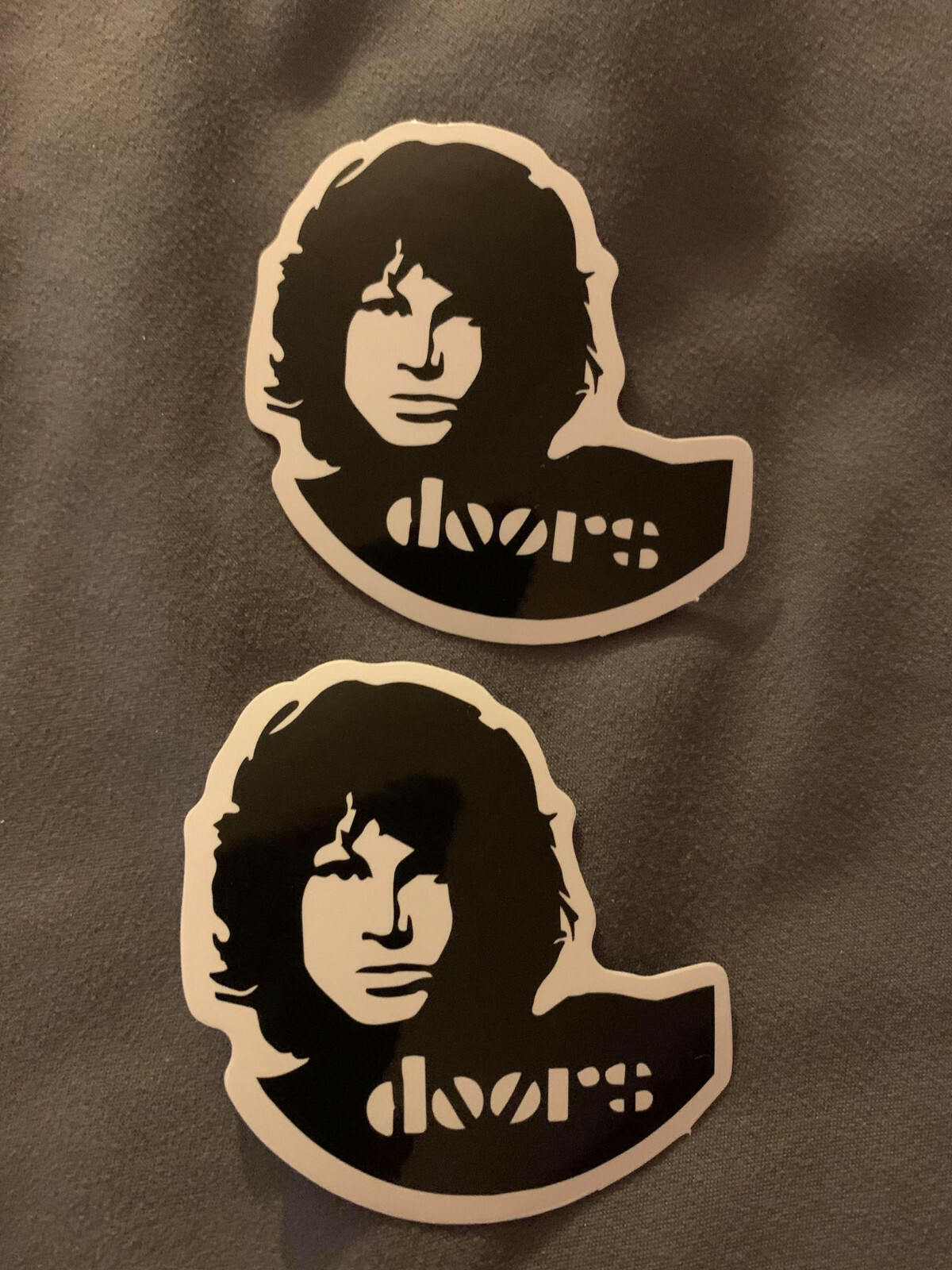 Lot of 2 THE DOORS 2 1/4" x 2 1/4" Band Logo Stickers FAST! FREE! JIM MORRISON