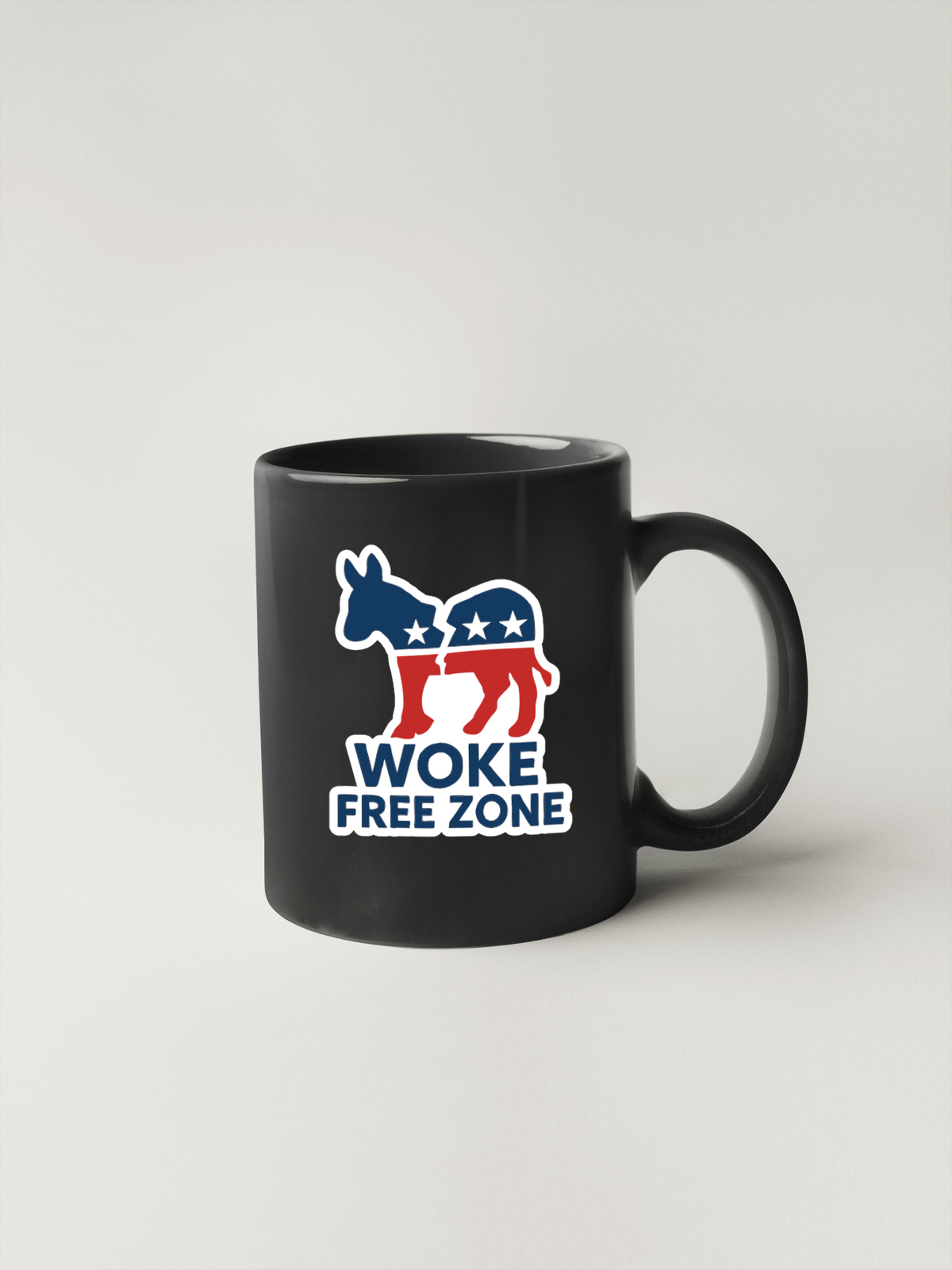 Woke Free Zone Sticker Broken Democrat Donkey Decal for Conservative Laptops