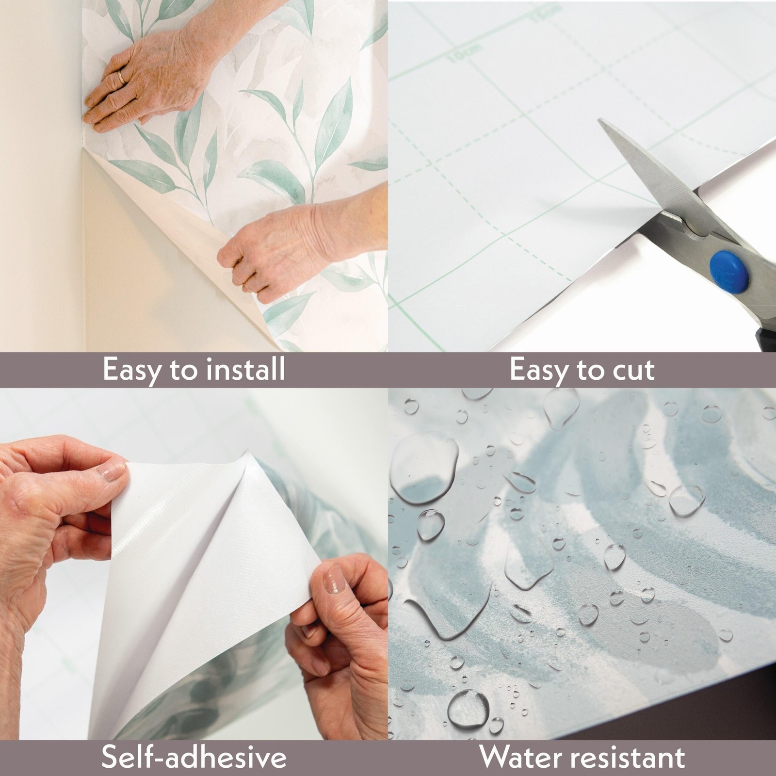 Peel and Stick Wallpaper Roll 17.5 x 216 Urban Stems Design in Vinyl Sticker …