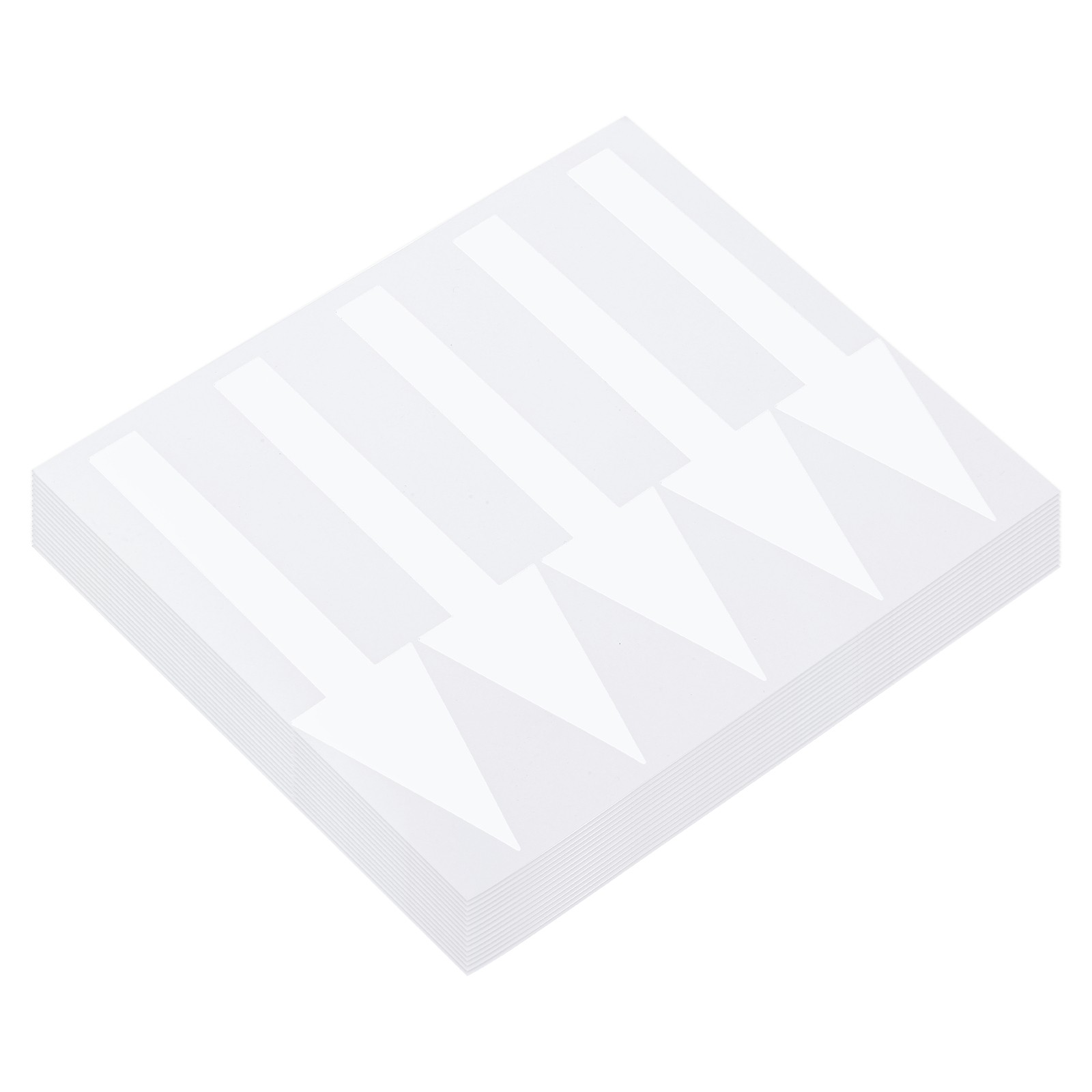 Arrow Sticker, (6×1.5 Inch, White) (80 Pcs), Waterproof Arrow Sign Sticker