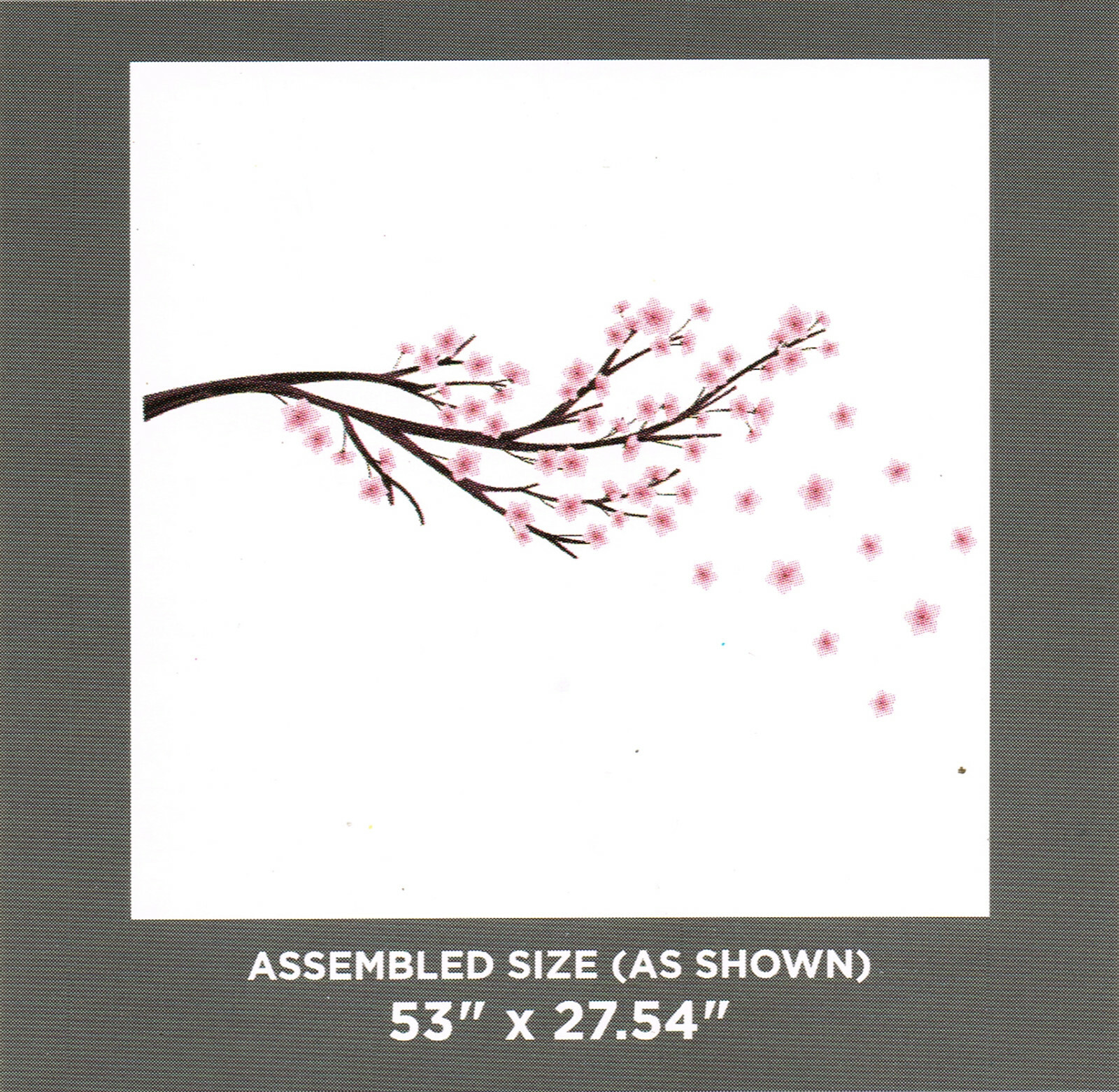 CHERRY BLOSSOM Pink Flower Wall Art Mural Decals Appliques Stickers 53" x 27"