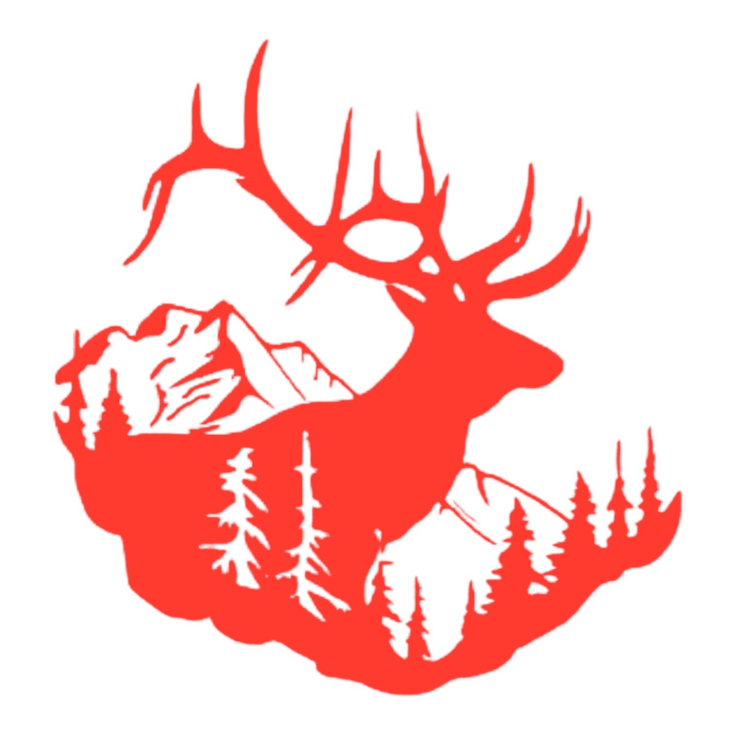 Elk Mountain#2 Vinyl Decal -Sticker for Jeep Car Truck Wall Window
