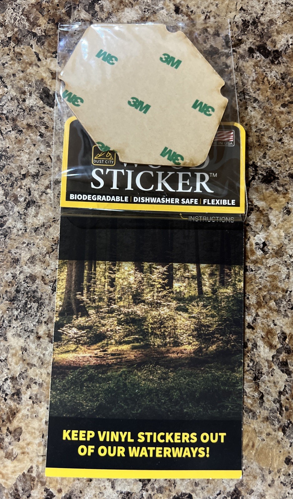 Collect Moments Not Things WOOD Sticker Dishwasher Biodegradable Dust City NEW