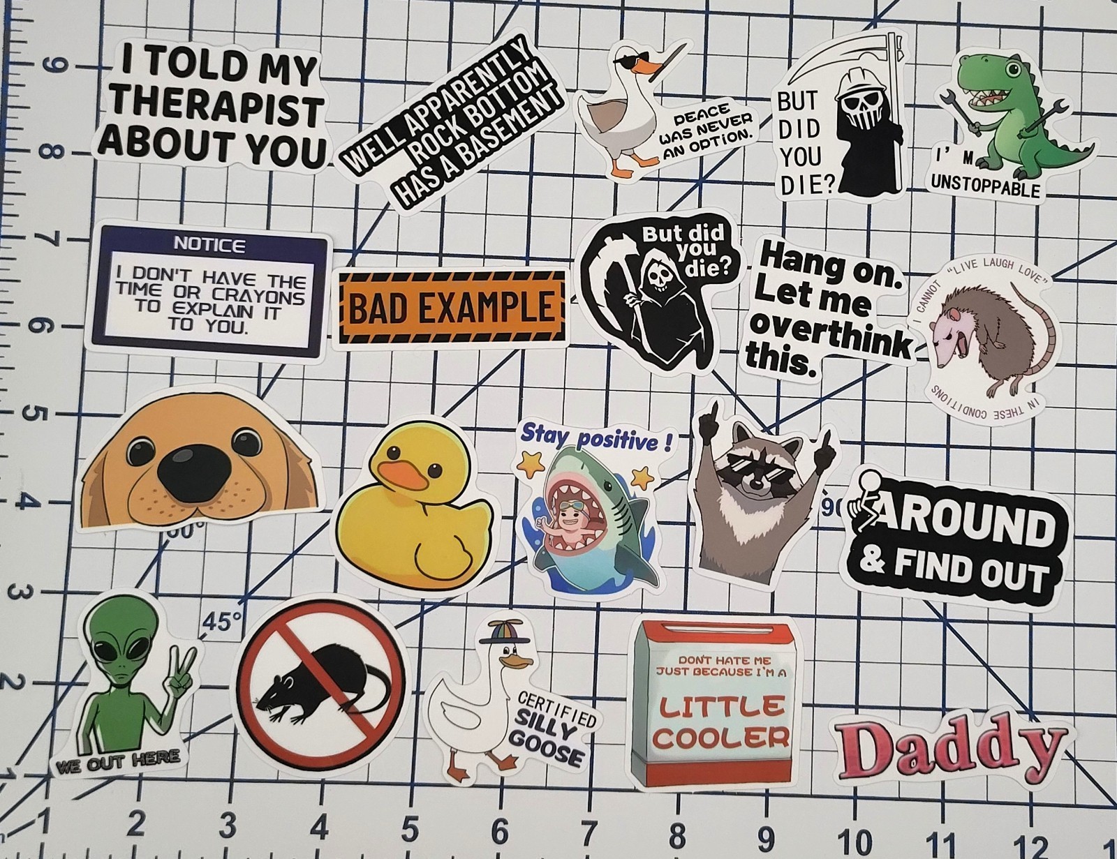 100 Pcs Sarcastic Office Work Humor Stickers Coworker Gift Vinyl Decal Lot