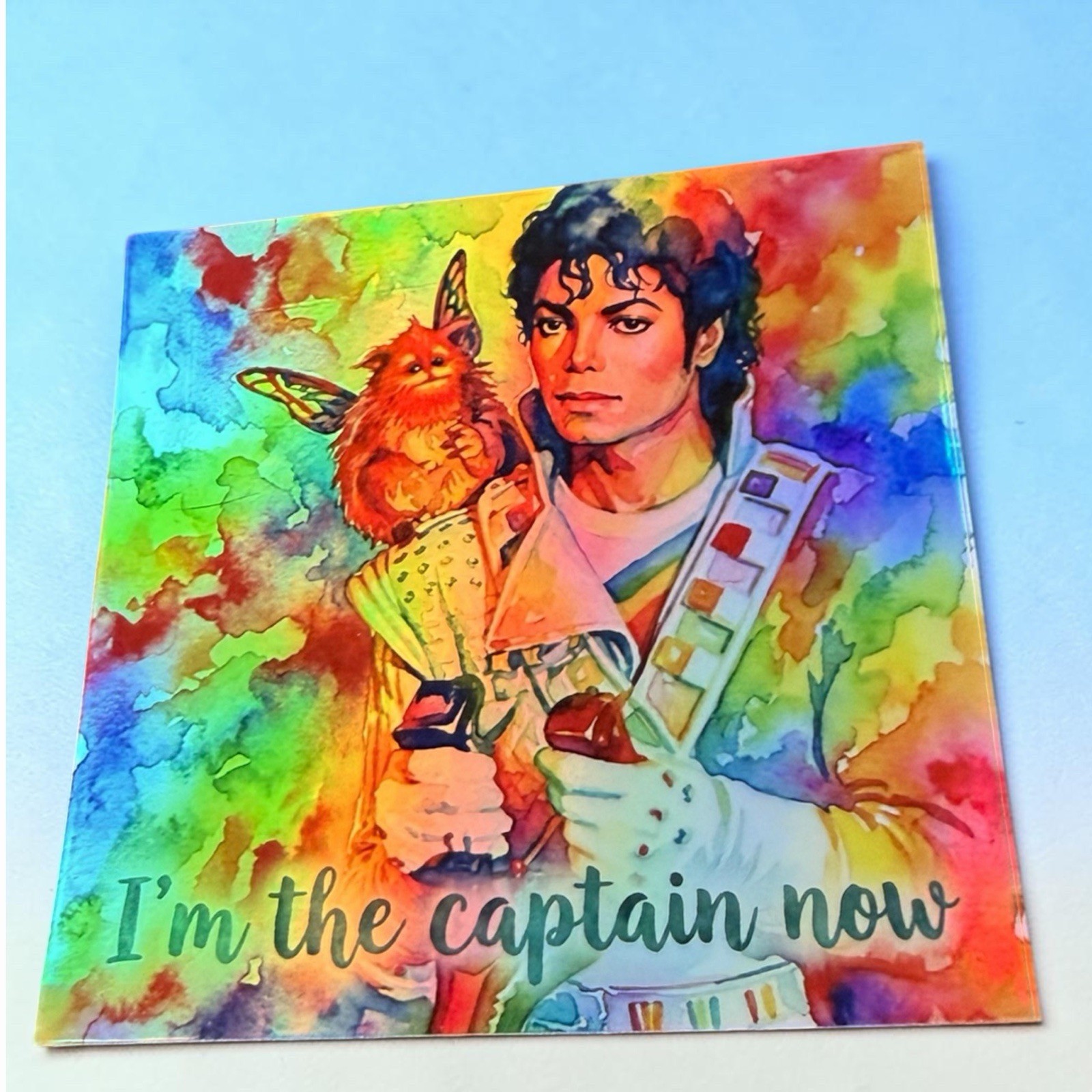 4×4 Captain EO & Fuzzball Captain Hologram Sticker Homemade FAST SHIP FREE SHIP
