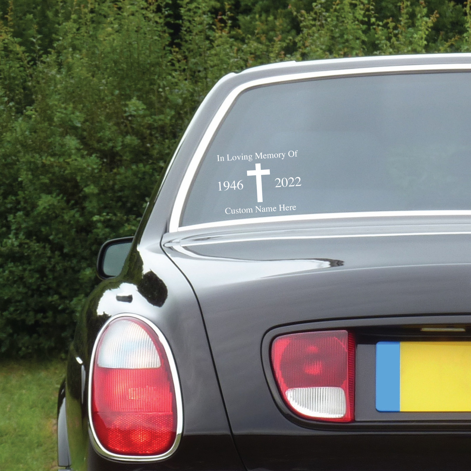 CUSTOM In Loving Memory of Memorial Car Decal Sticker Christian Cross Decal