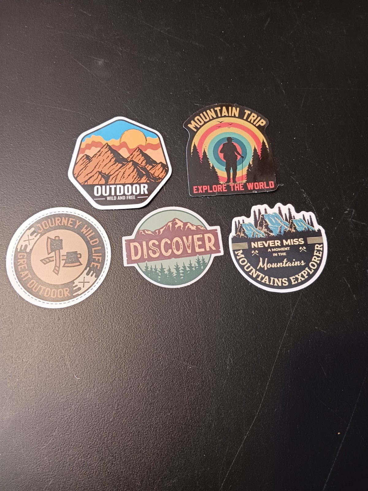 25 Outdoors-Themed Vinyl Stickers Hiking, Camping, Bigfoot…Lot 2 of 2