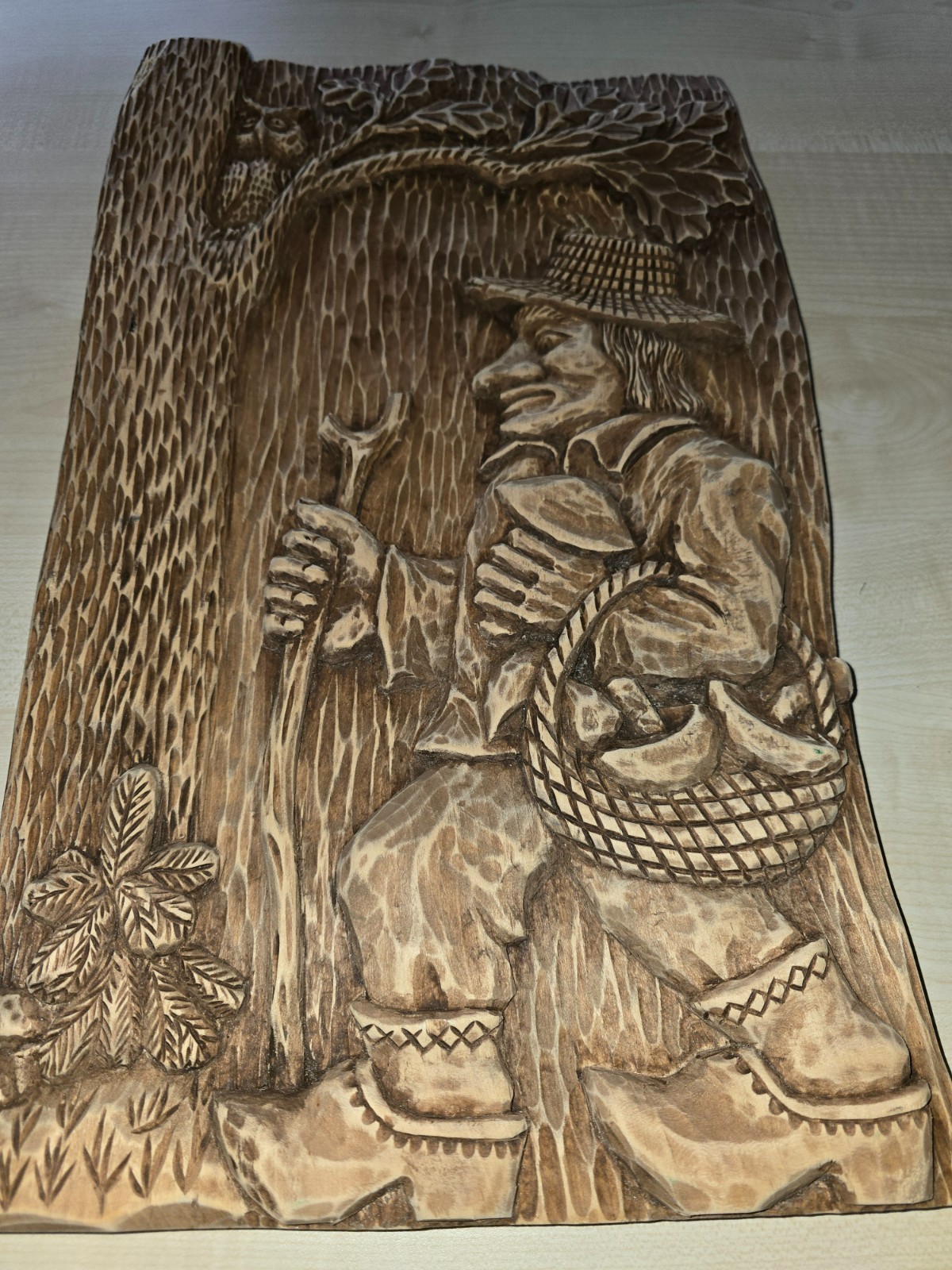Vintage 1970 Real Wood Handmade Wall Decor Sculptured