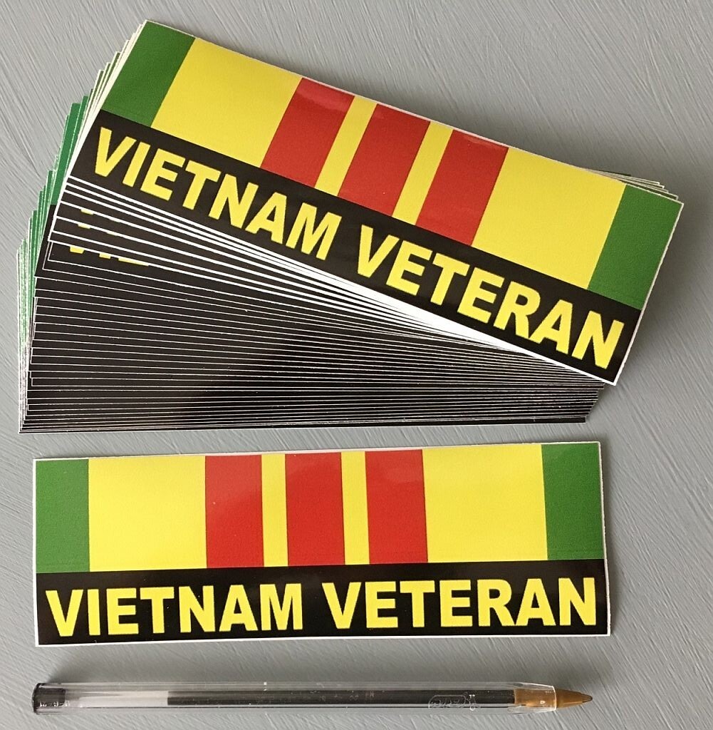 Military Branch support all. 4"X 4" vinyl. NEW. $4.65 Ships FREE