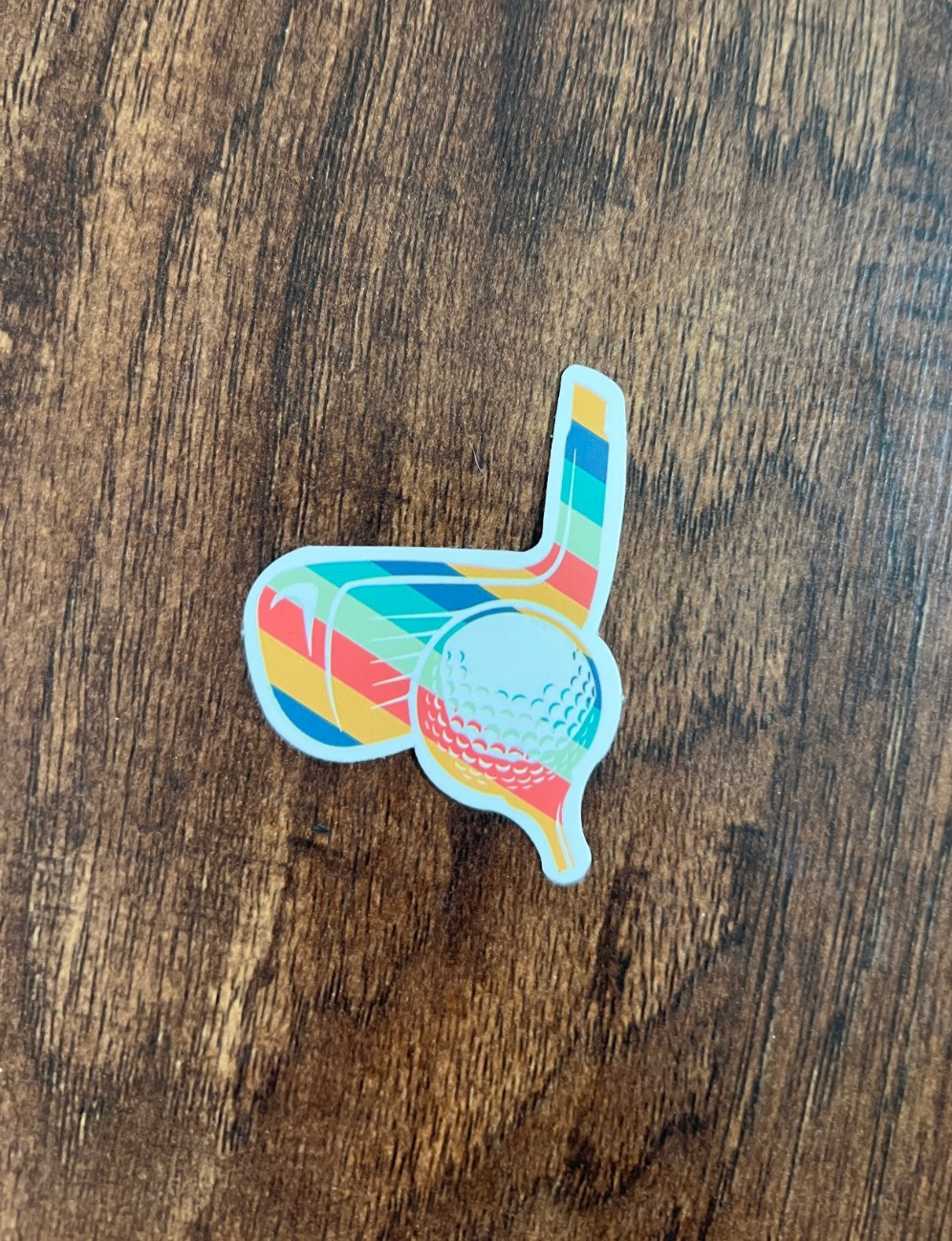 Rainbow Golf Putt Putter Club Ball Sticker