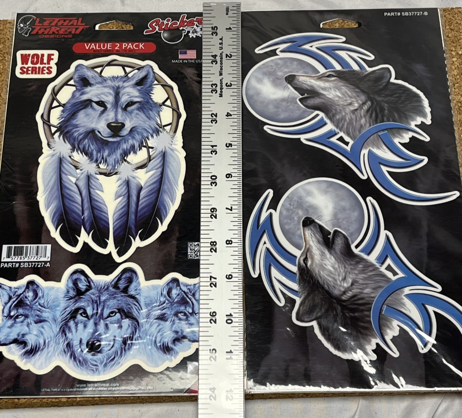 Lethal Threat Wolf Stickers Lot Tribal Howling Wolf Decal Car Truck USA SB37725