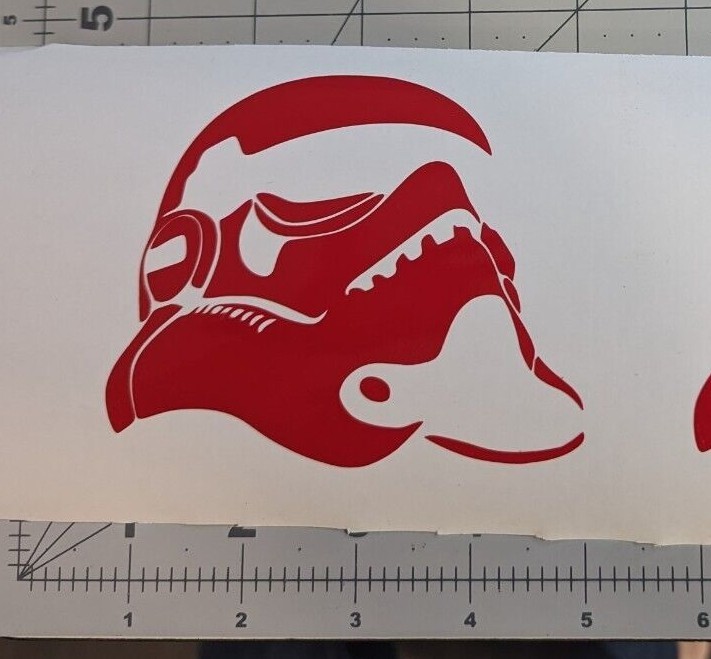 STAR WARS Stormtrooper helmet decal 4×3.5" you choose color