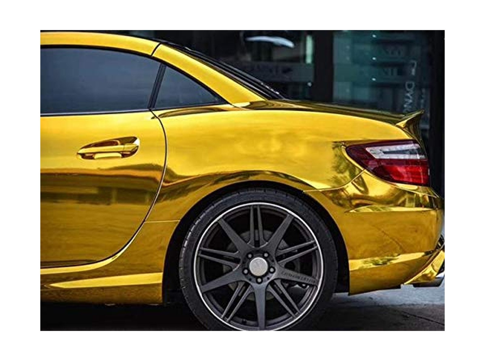 Gold Chrome Mirror Car Vinyl Wrap High Stretchable Film Auto Reflective Stick…