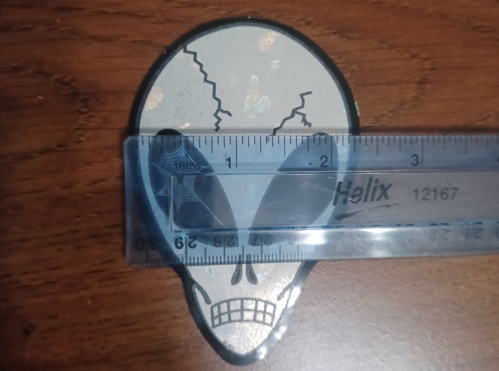 Alien Head Decal Sticker White Black Skull Cracks Spider Web Eye