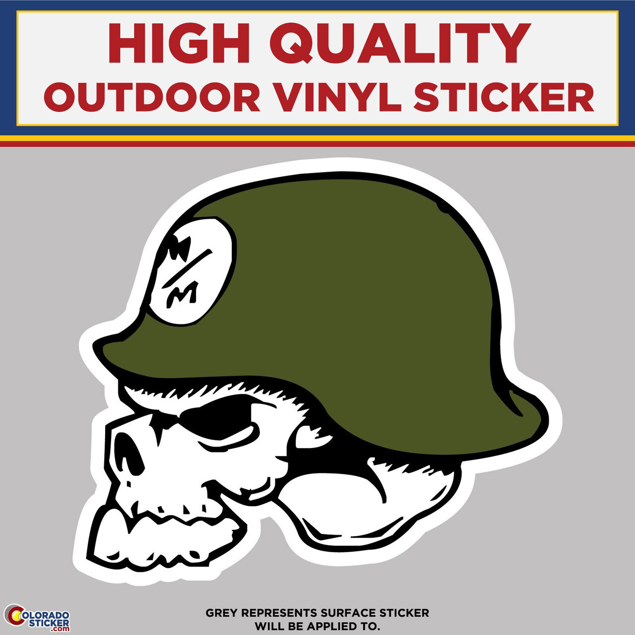 Militia Skull, High Quality Vinyl Stickers