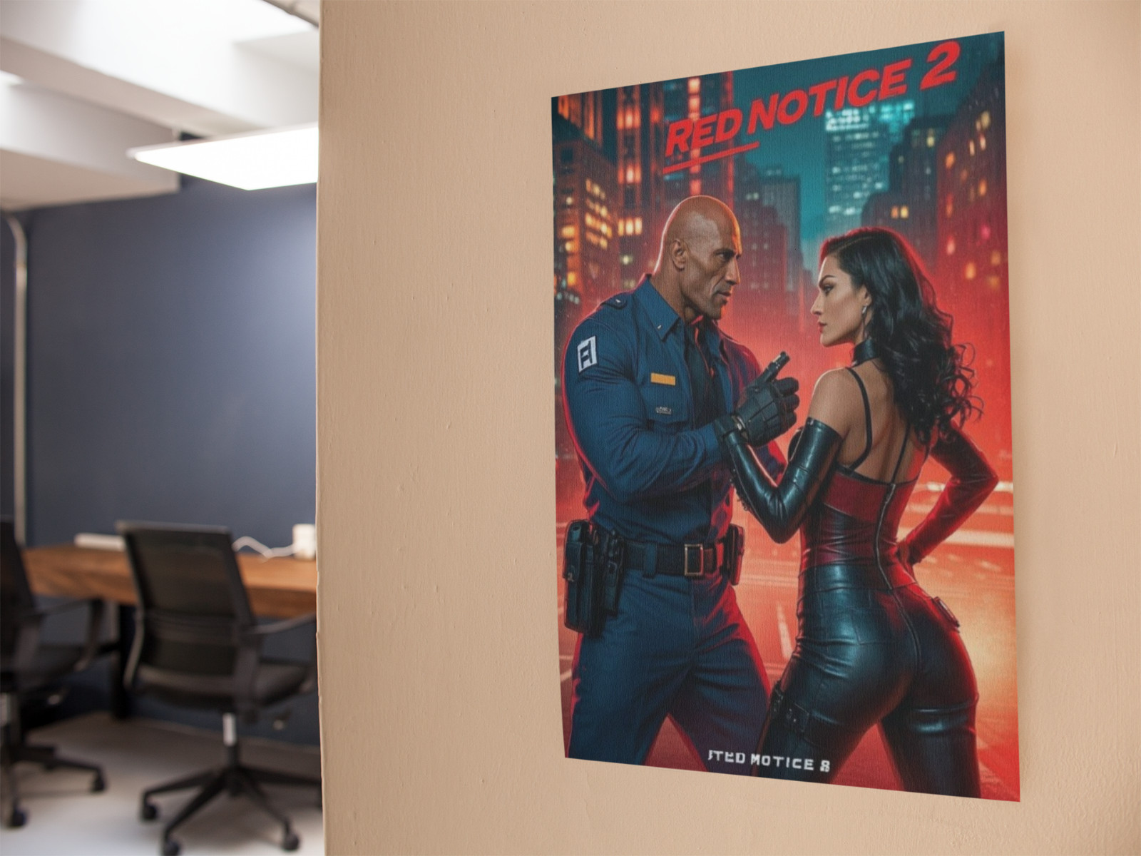 RED NOTICE Movie Wall Vinyl Decal Poster Print (Removable Adhesive)